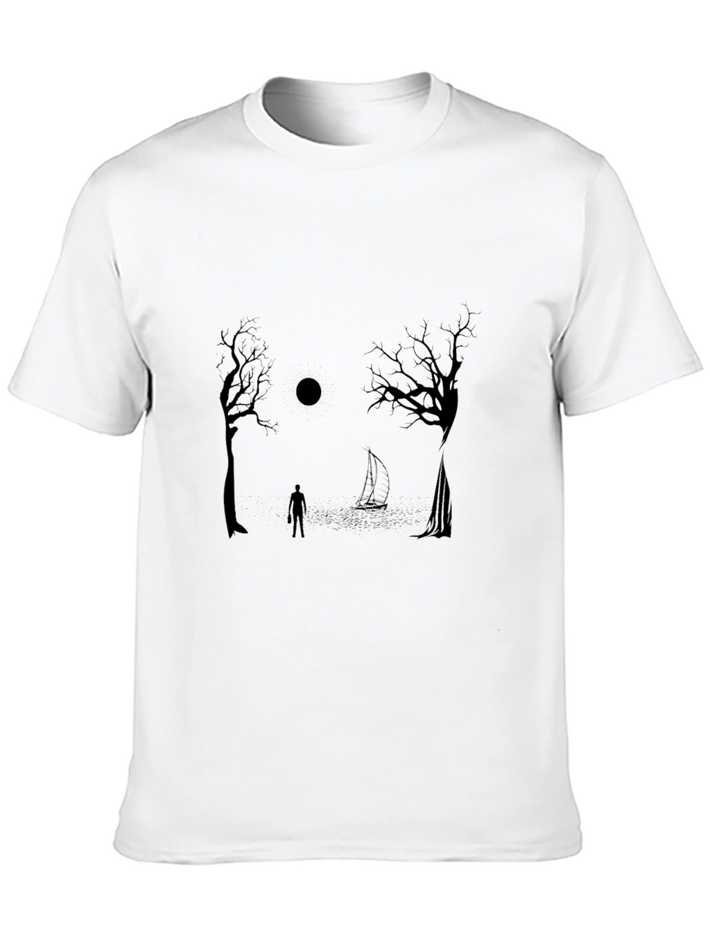 Mystic Night Graphic Tee - Black Cotton