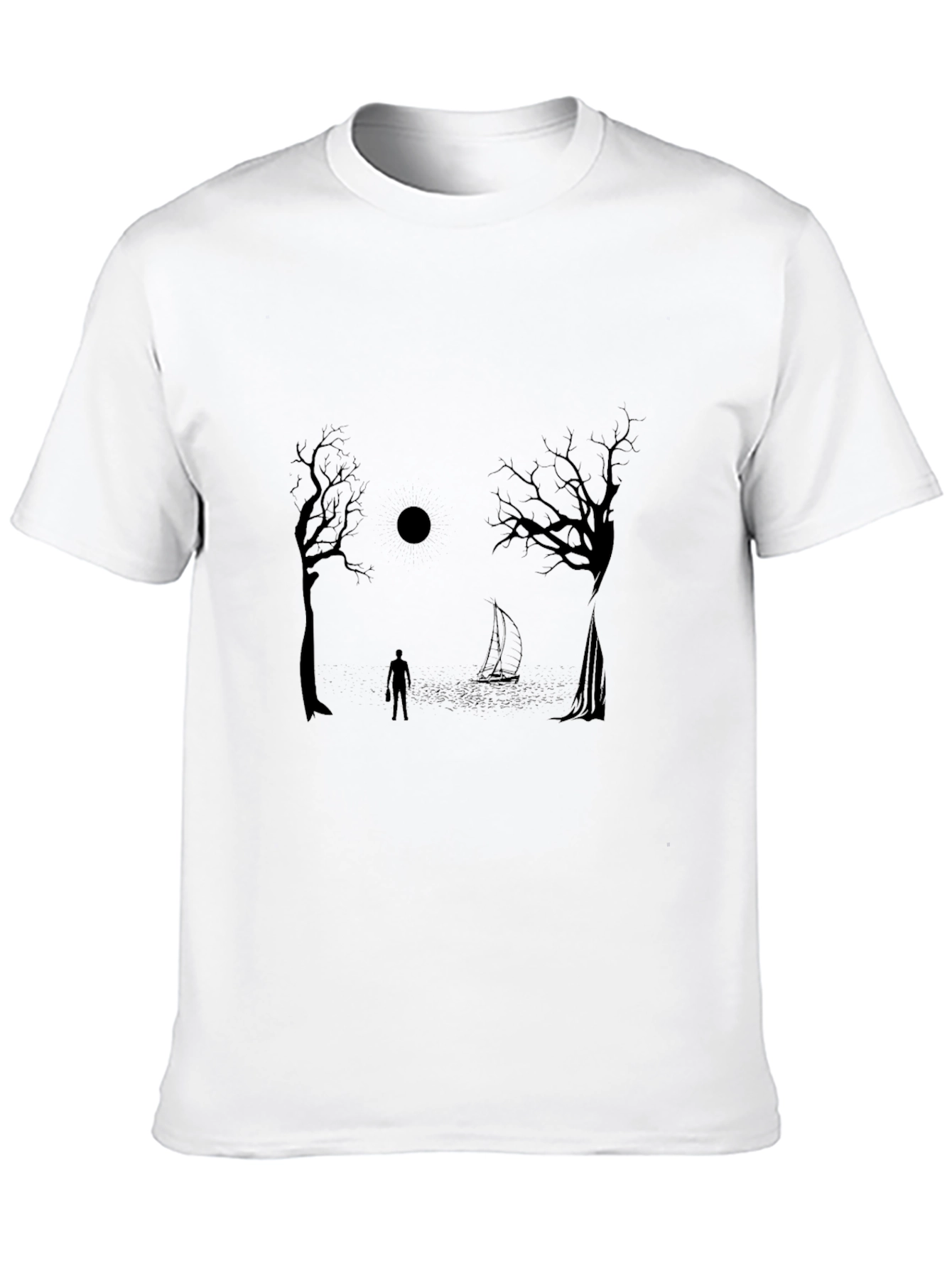 Mystic Night Graphic Tee - Black Cotton