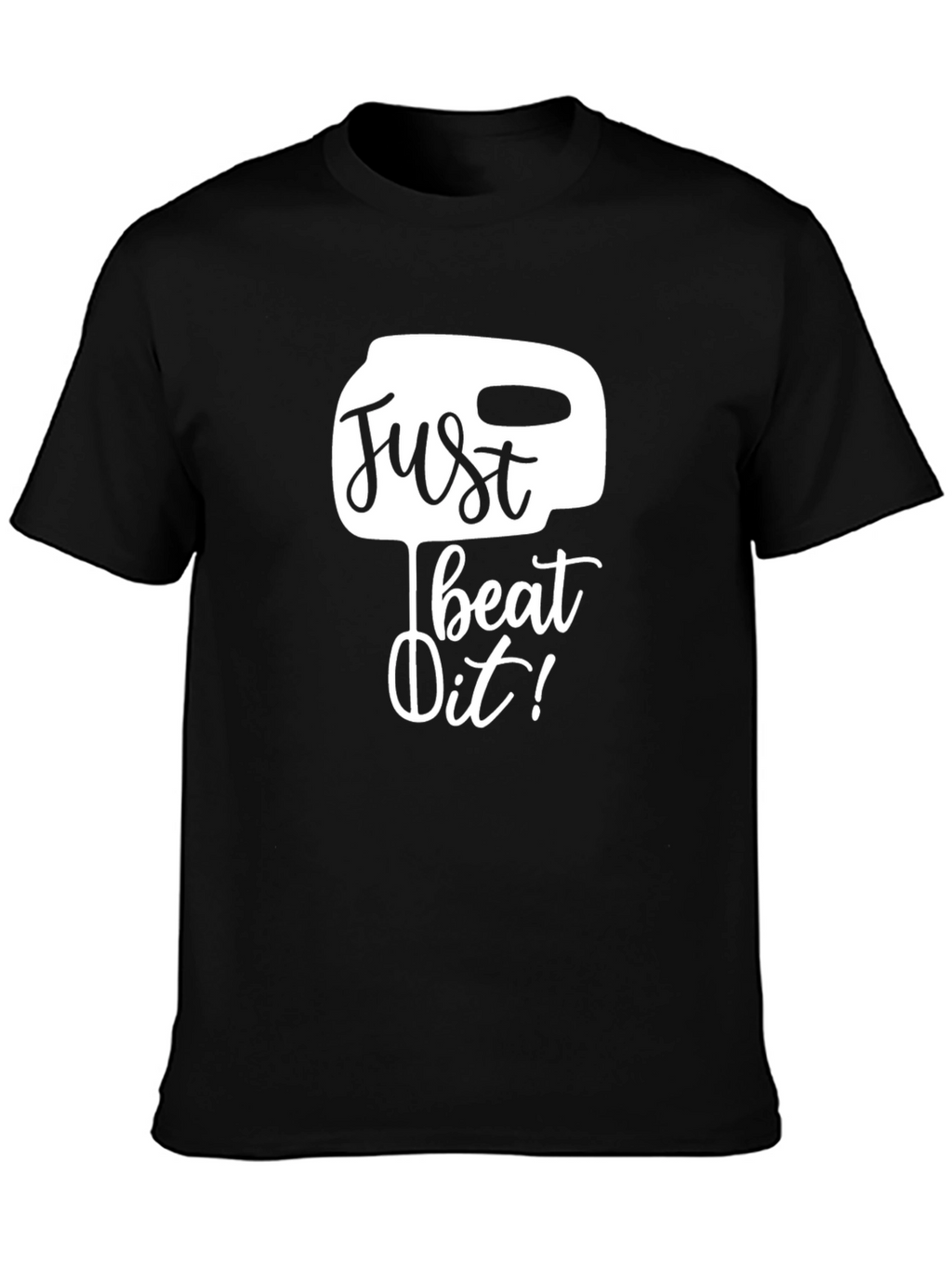 Just Beat It! Graphic Tee - Black Cotton Blend