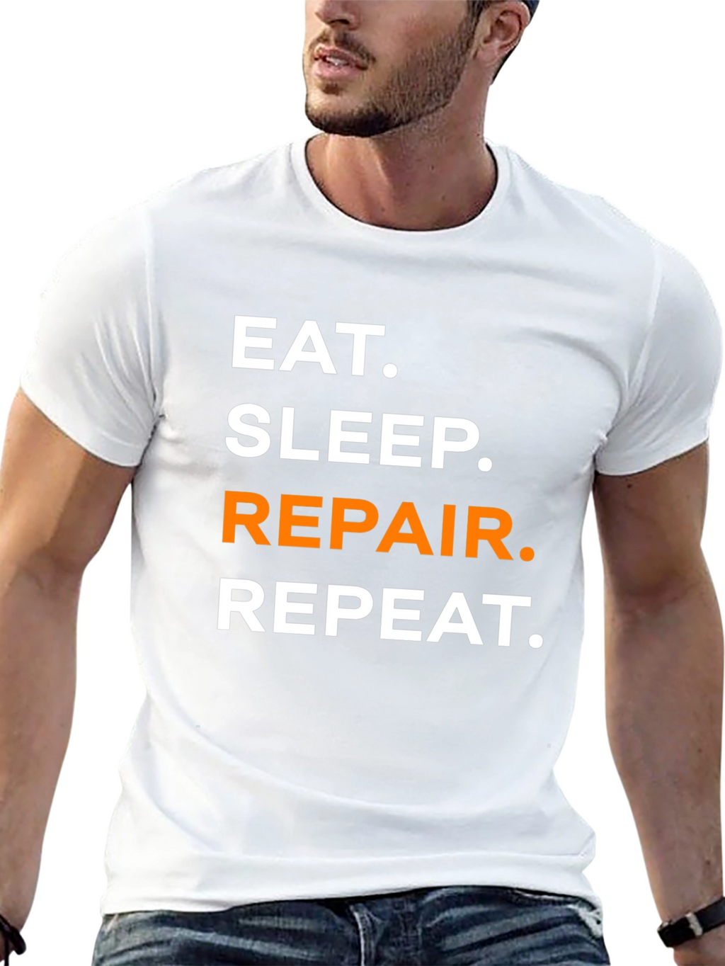Eat Sleep Repair Repeat Funny T-Shirt