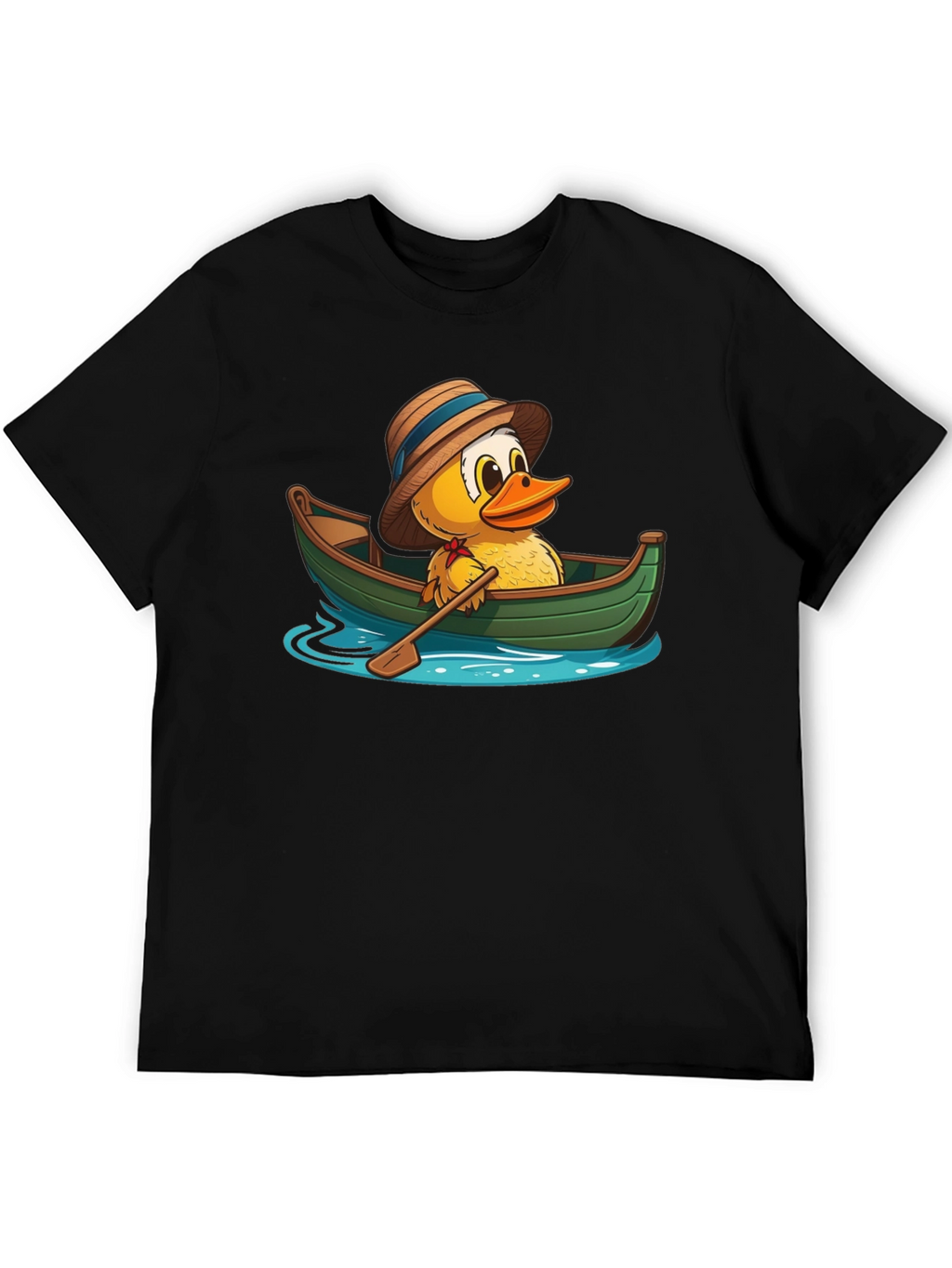 Duck in a Boat T-Shirt - Cartoon Animal Tee