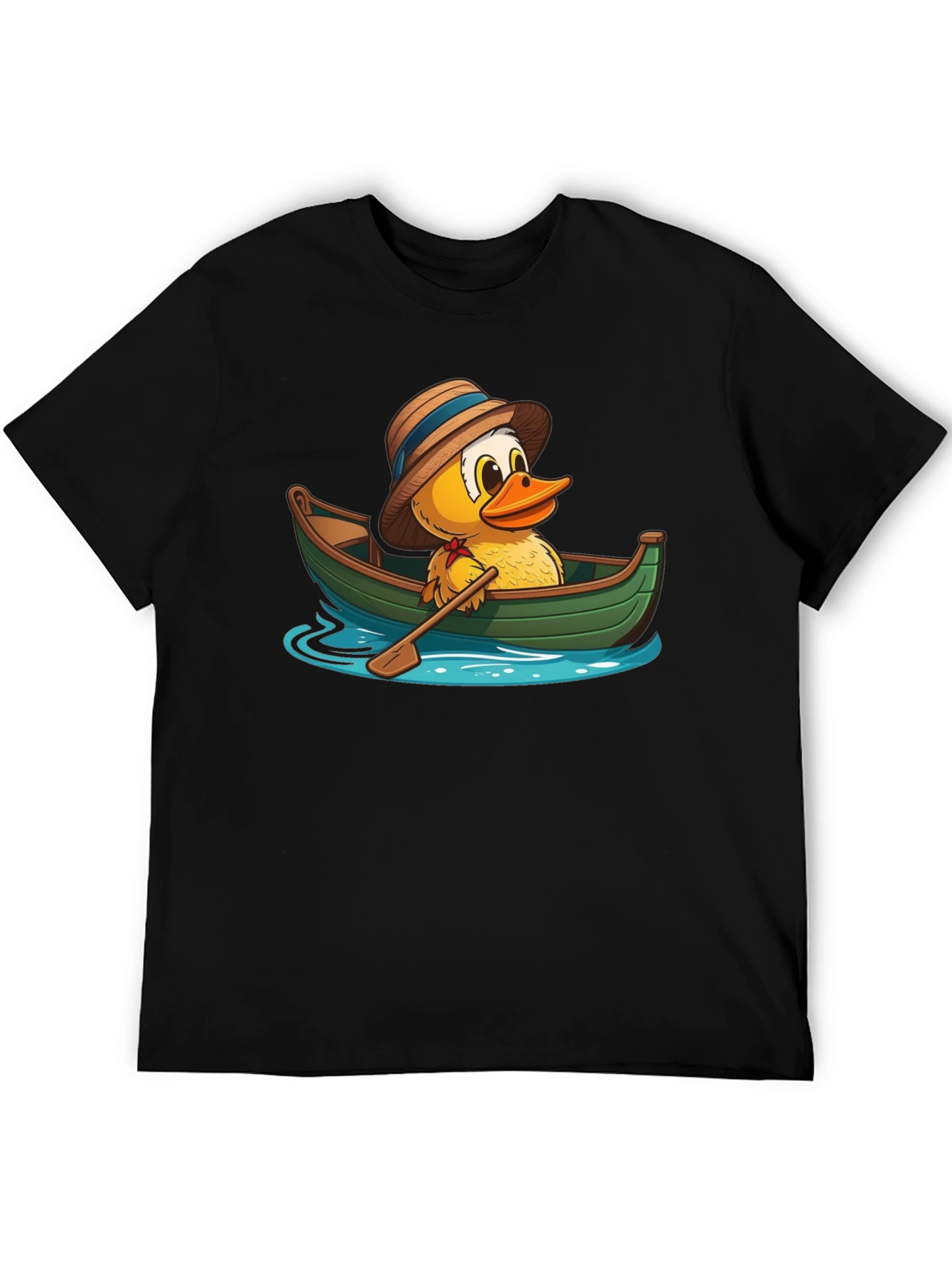Duck in a Boat T-Shirt - Cartoon Animal Tee