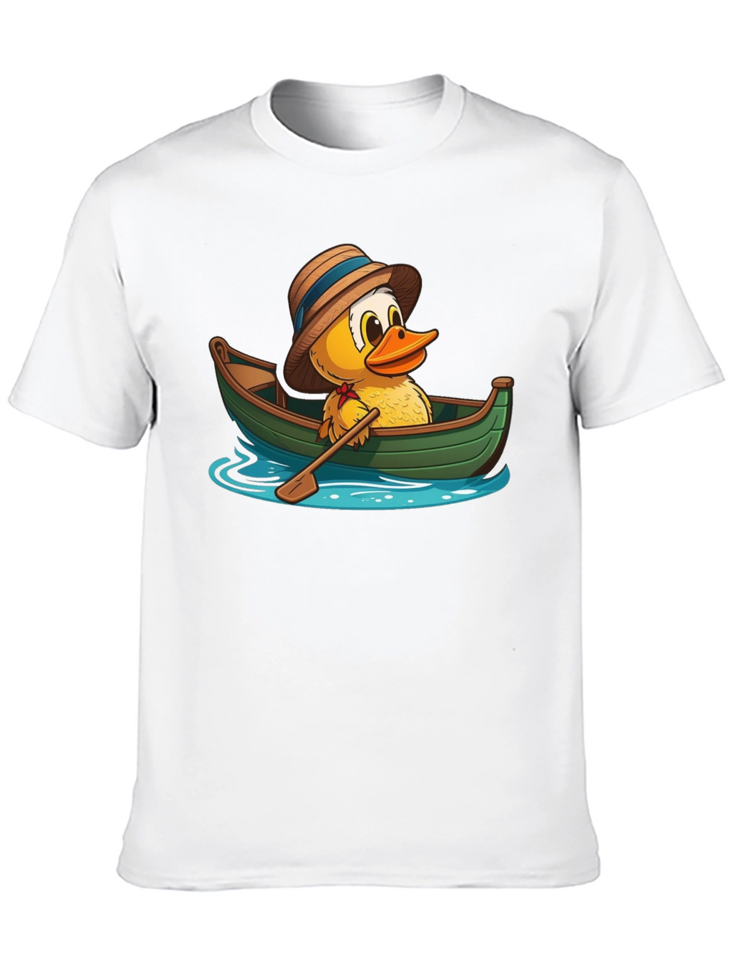 Duck in a Boat T-Shirt - Cartoon Animal Tee