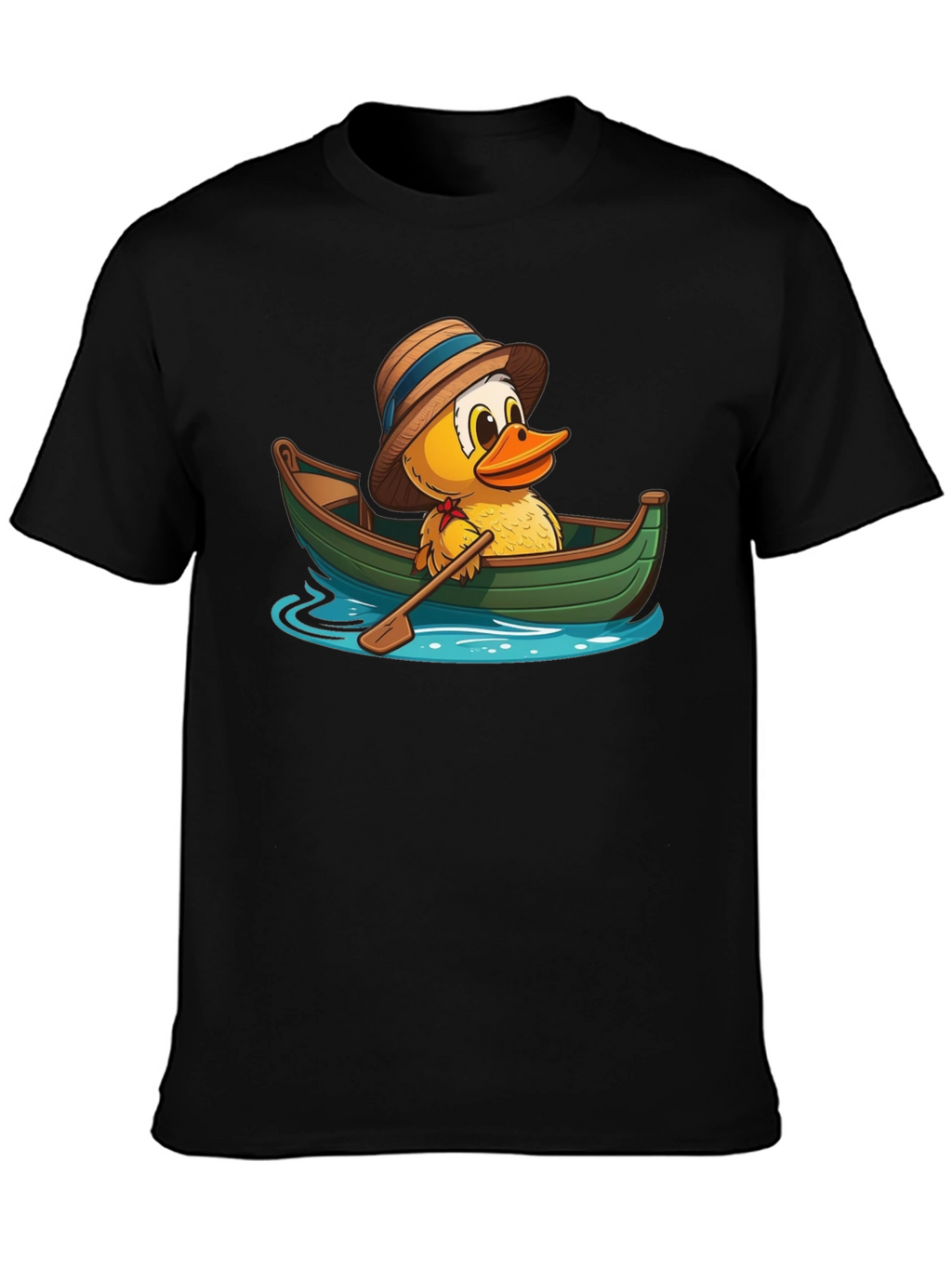 Duck in a Boat T-Shirt - Cartoon Animal Tee