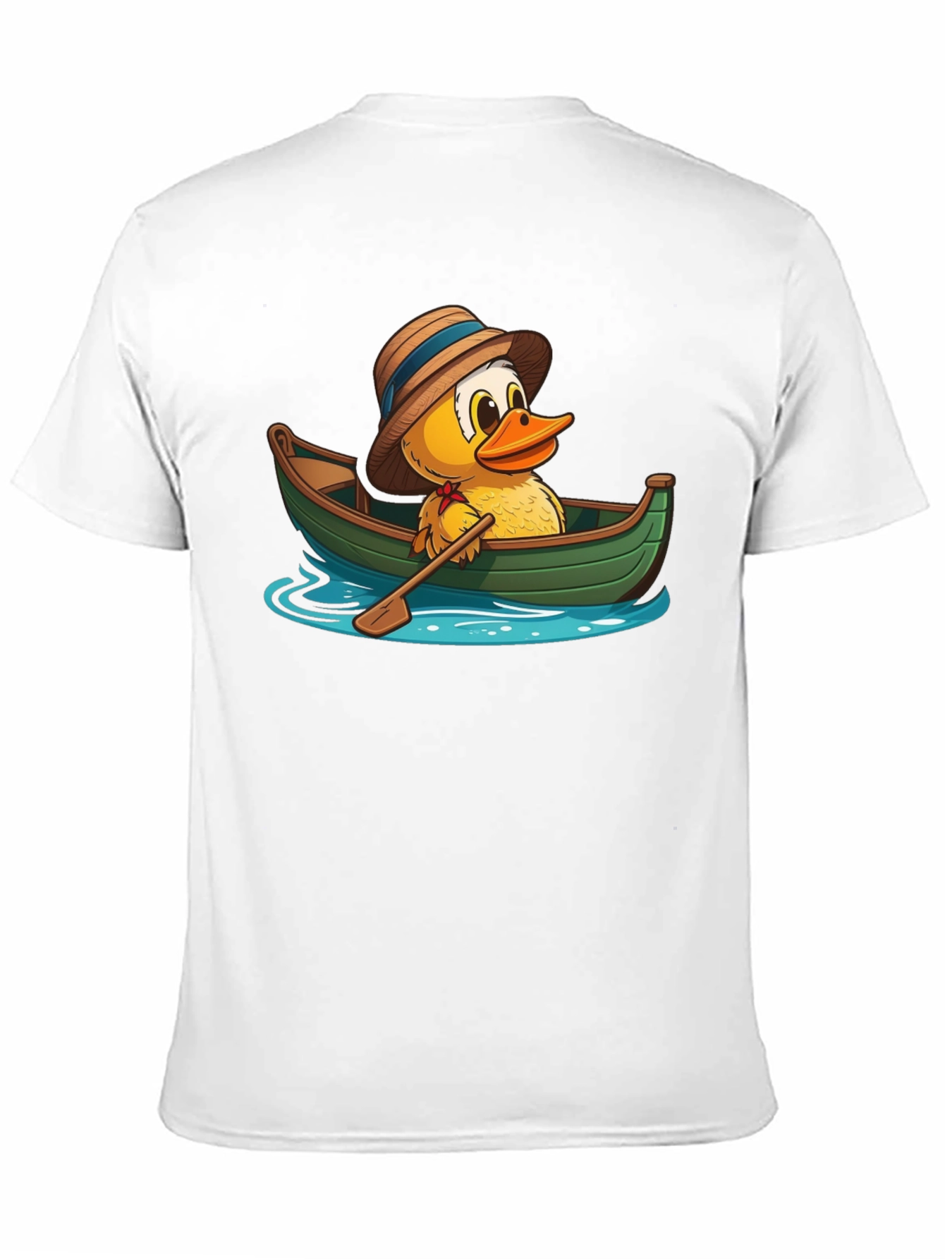 Duck in a Boat T-Shirt - Cartoon Animal Tee