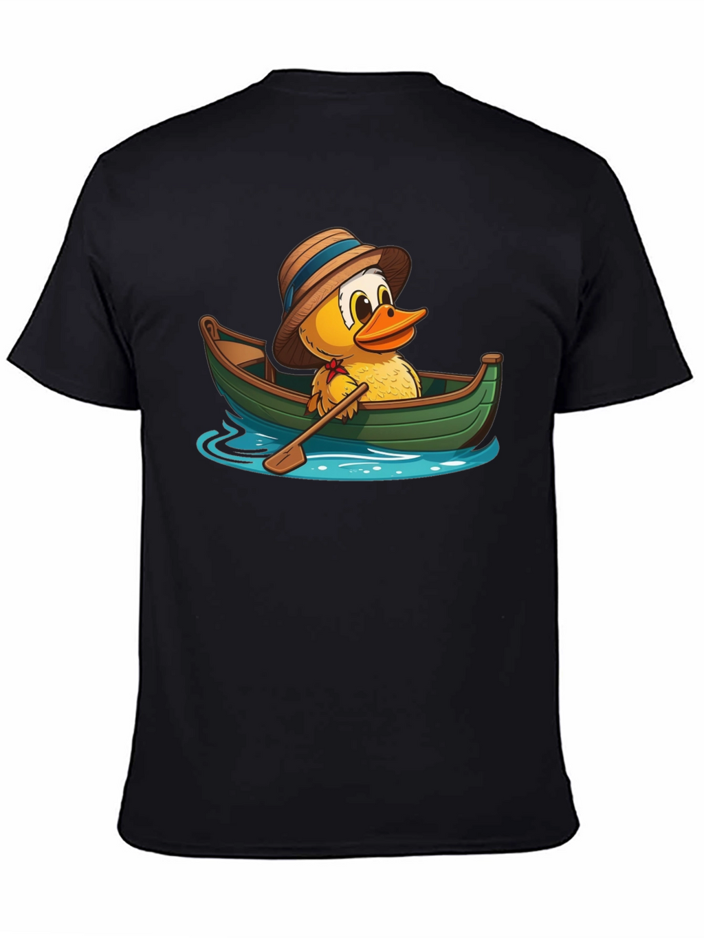 Duck in a Boat T-Shirt - Cartoon Animal Tee