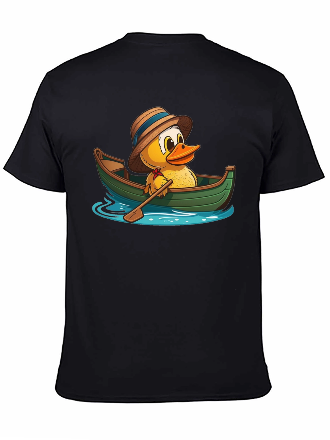 Duck in a Boat T-Shirt - Cartoon Animal Tee