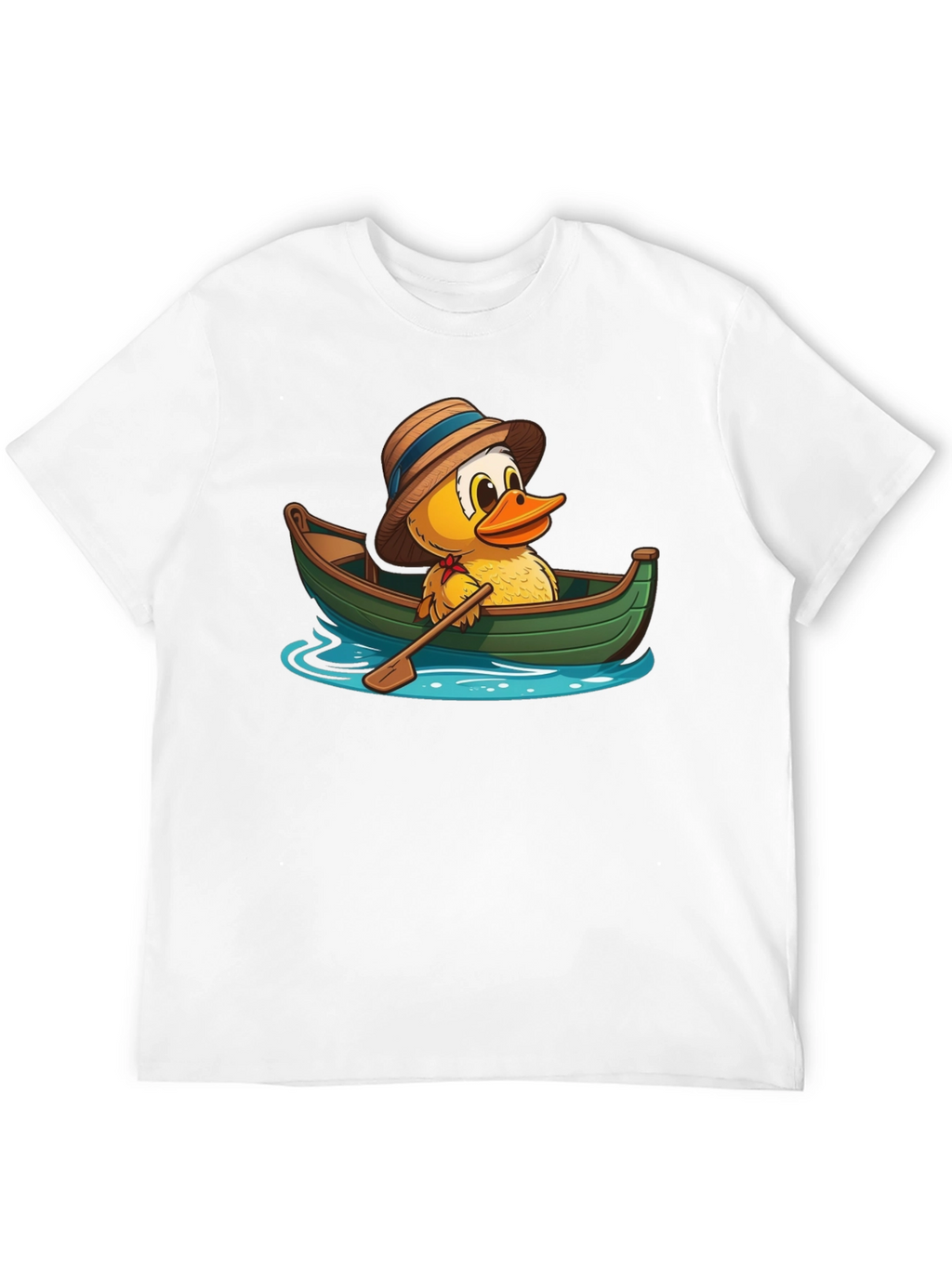 Duck in a Boat T-Shirt - Cartoon Animal Tee