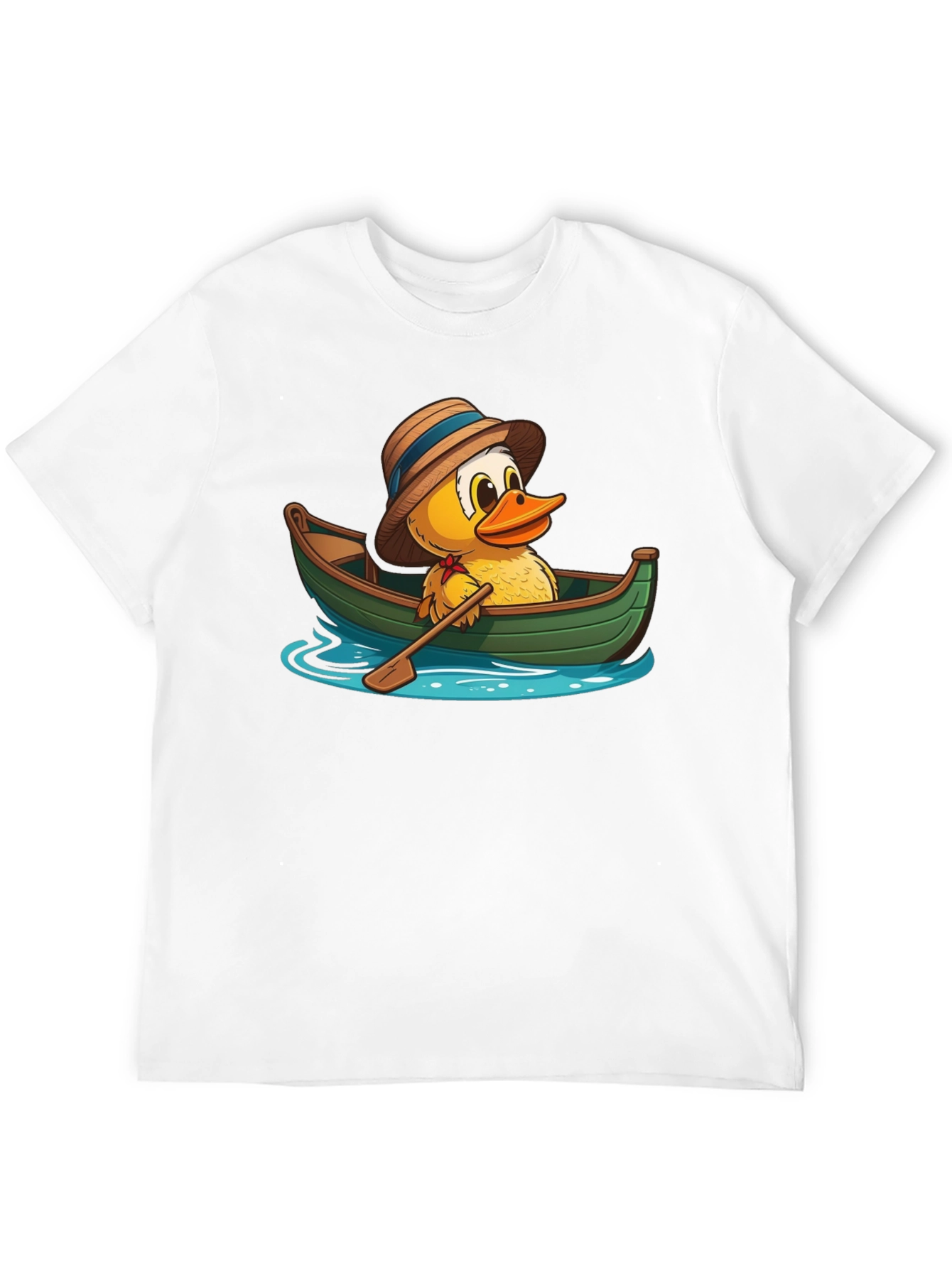 Duck in a Boat T-Shirt - Cartoon Animal Tee