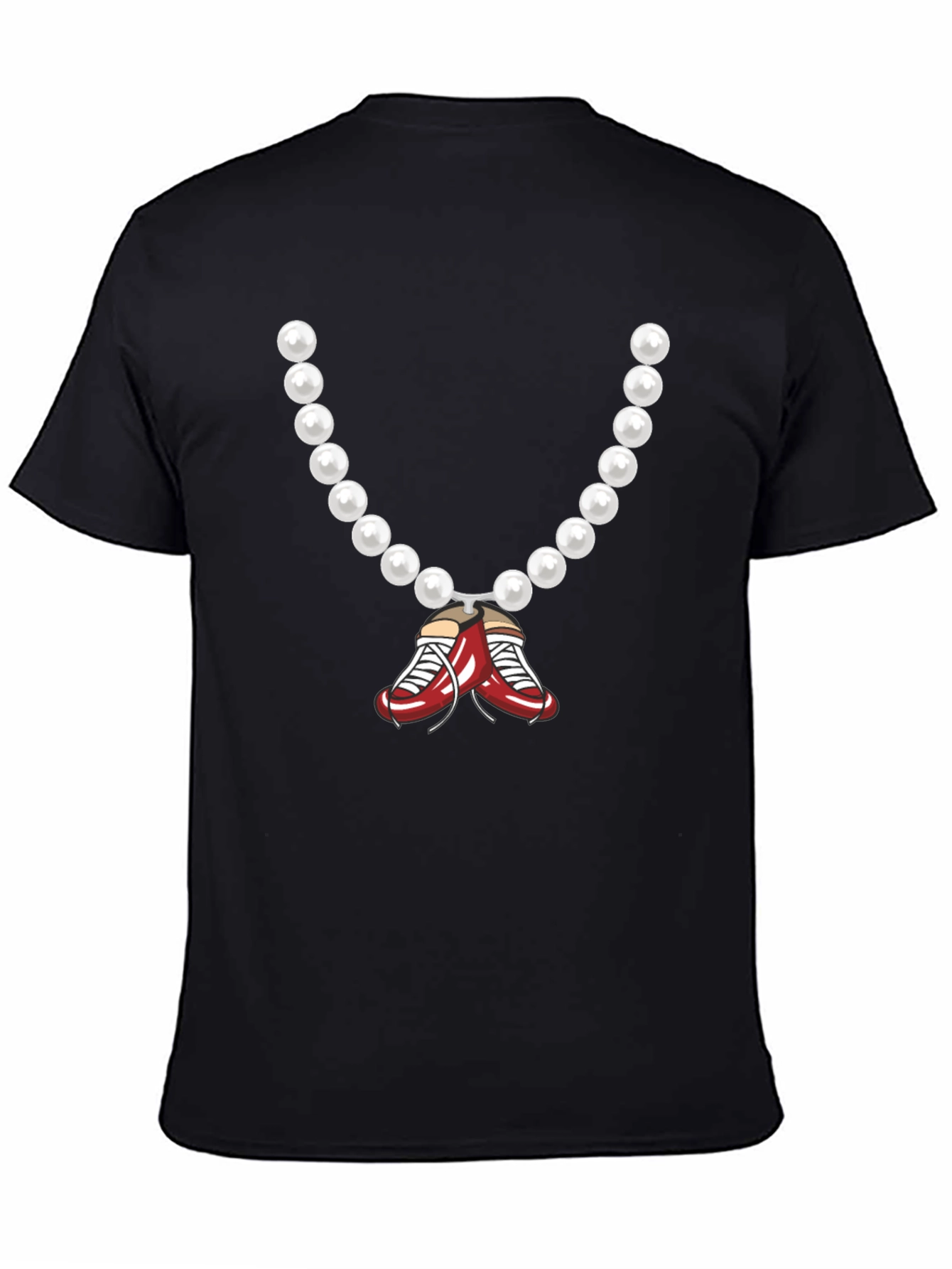 Pearl Necklace with Boxing Shoes Graphic Tee
