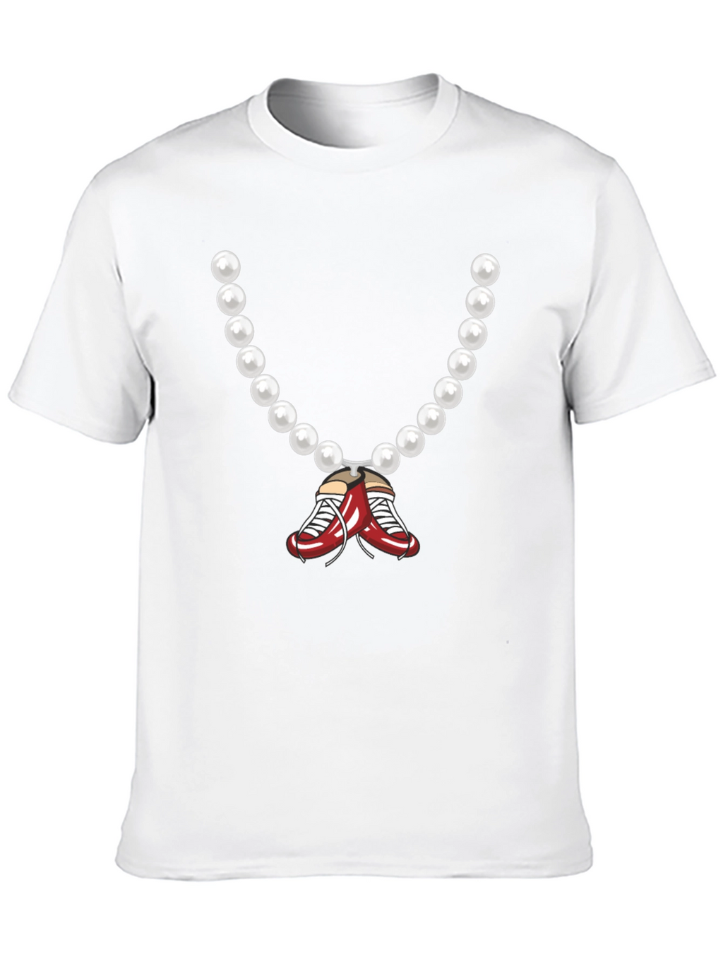 Pearl Necklace with Boxing Shoes Graphic Tee