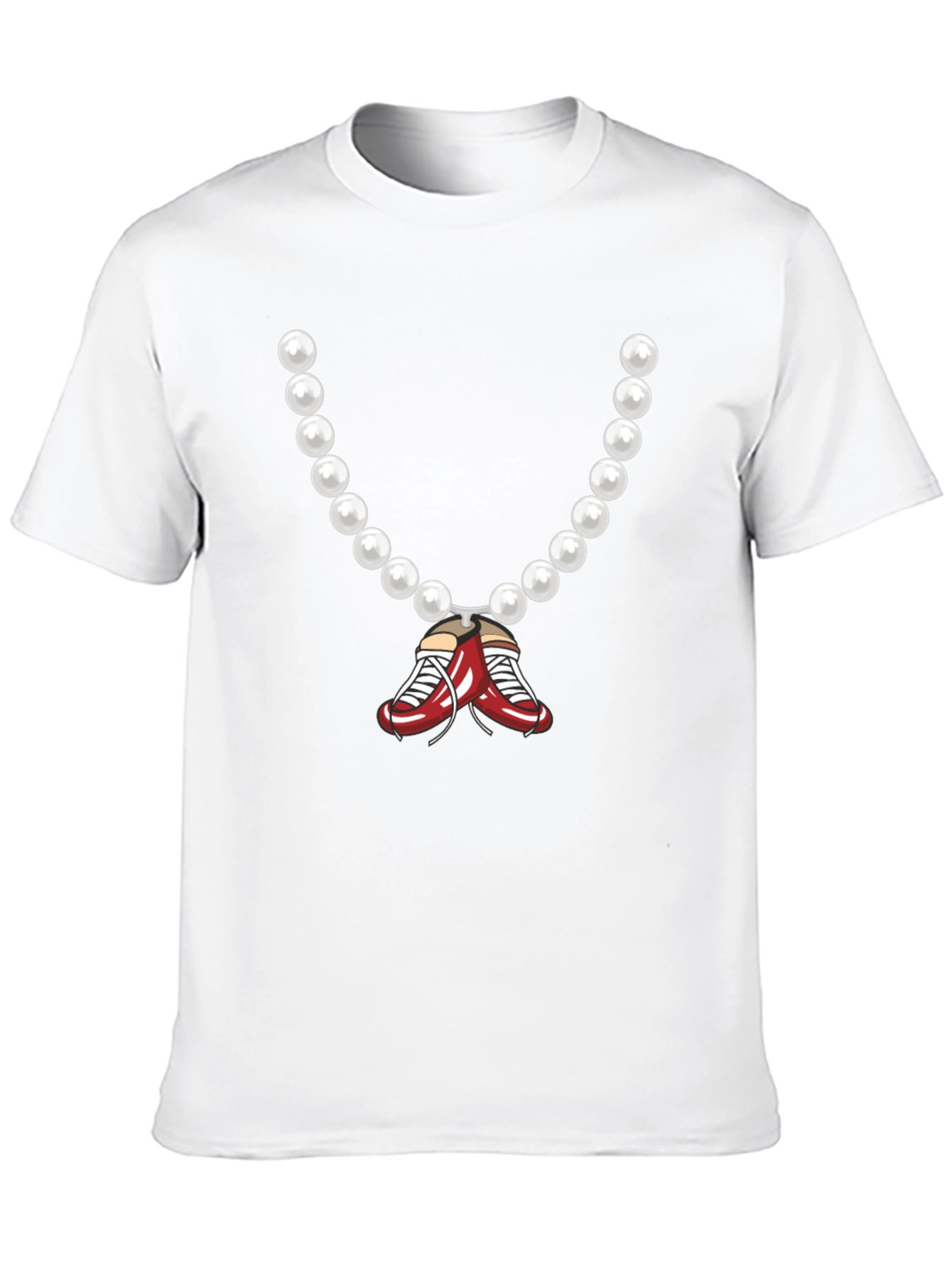 Pearl Necklace with Boxing Shoes Graphic Tee