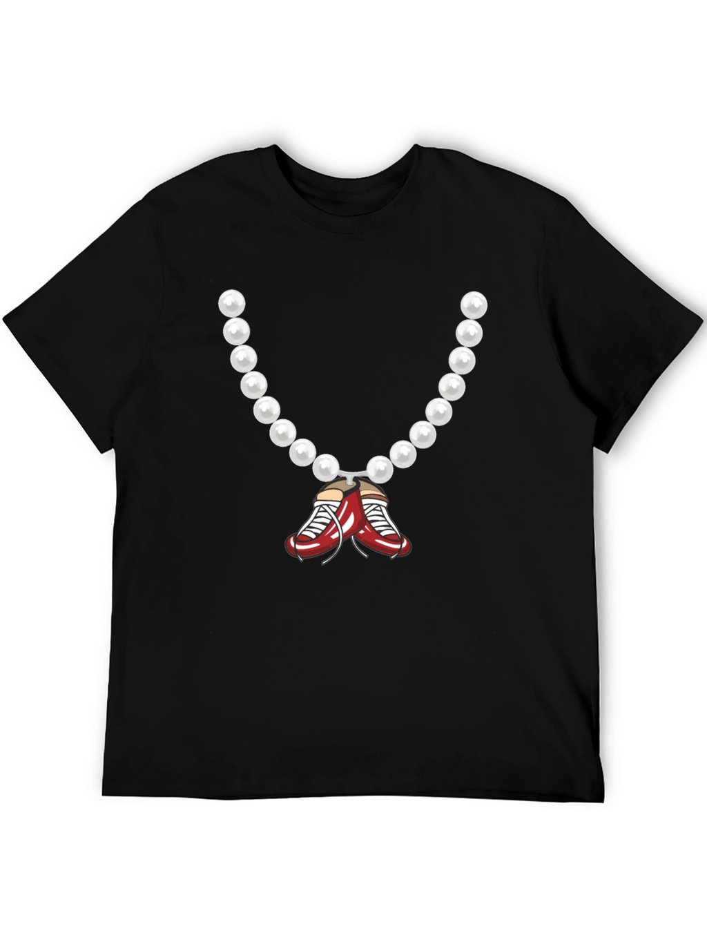 Pearl Necklace with Boxing Shoes Graphic Tee