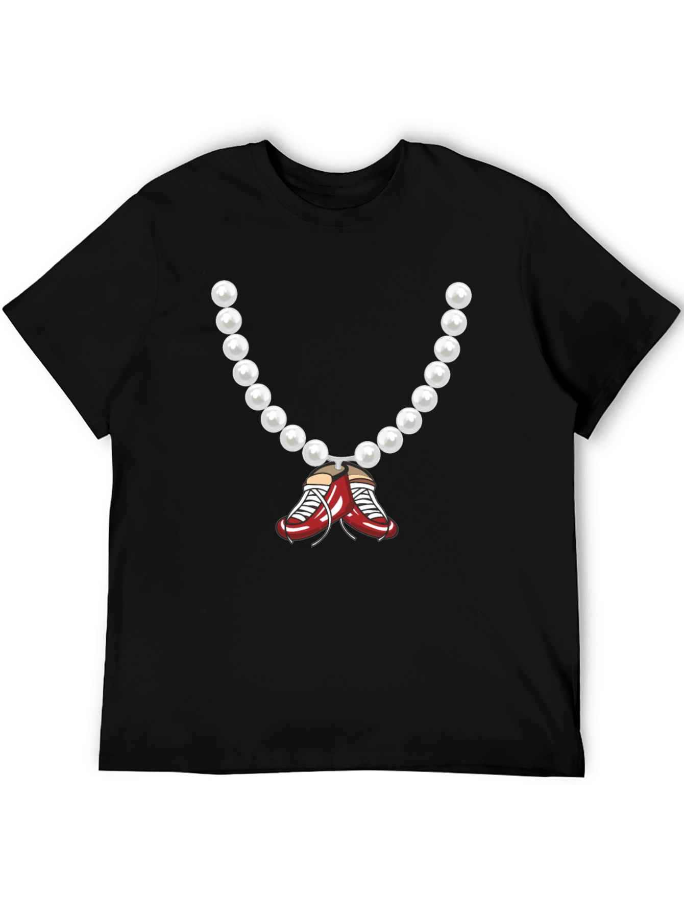 Pearl Necklace with Boxing Shoes Graphic Tee