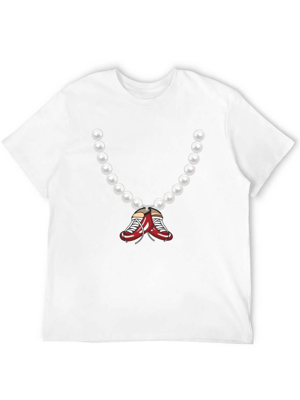 Pearl Necklace with Boxing Shoes Graphic Tee