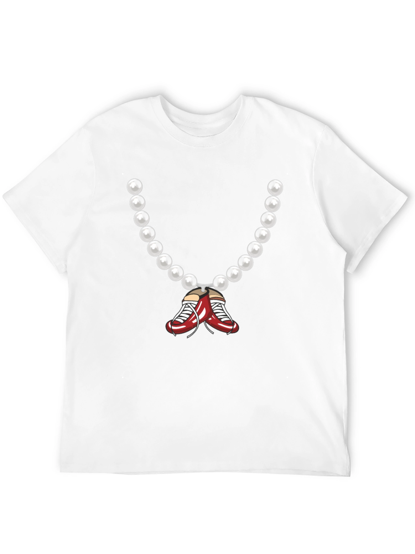 Pearl Necklace with Boxing Shoes Graphic Tee