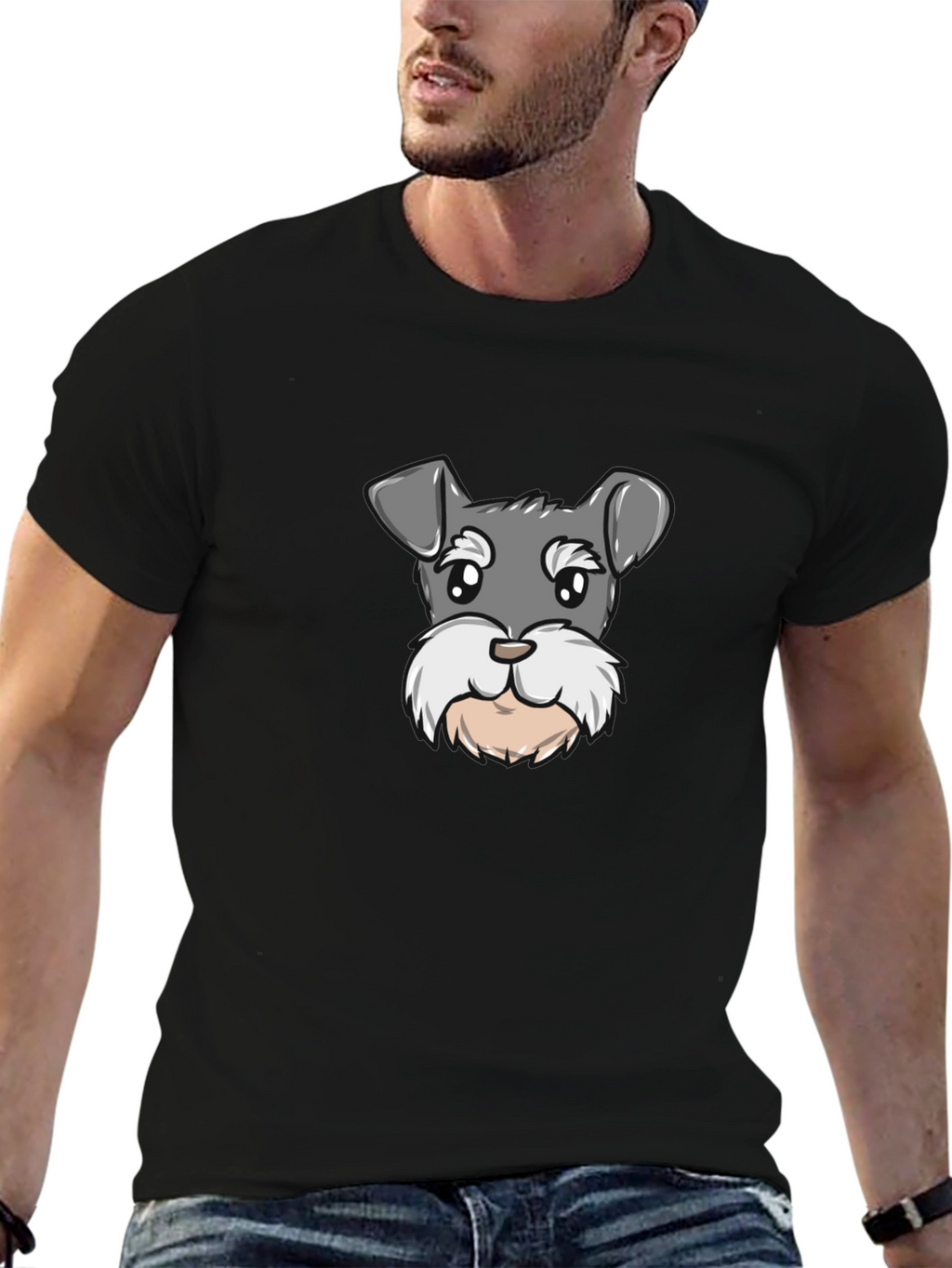 Cute Schnauzer Dog Graphic T-Shirt