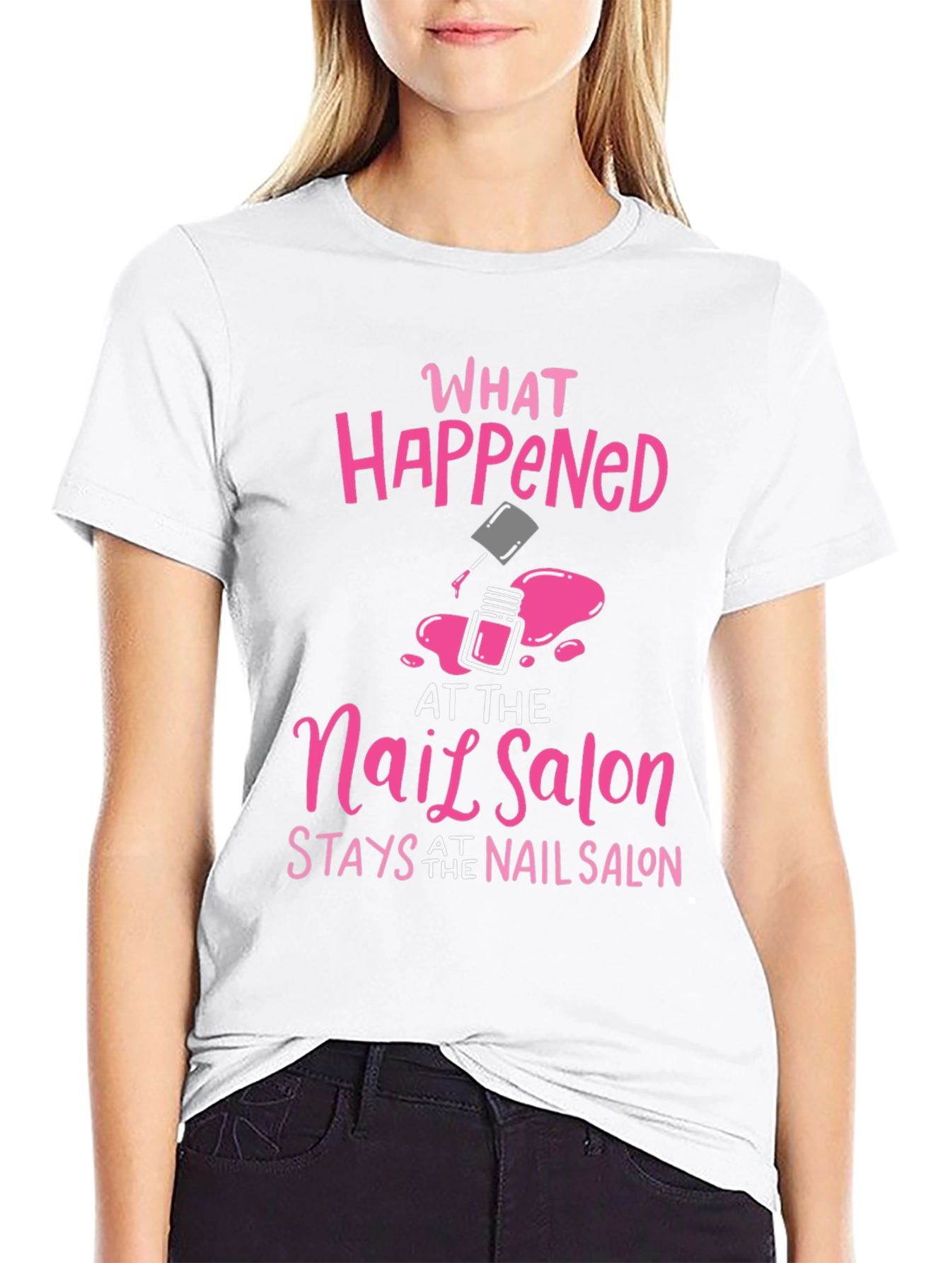 Nail Salon Secret T-Shirt - Pink Graphic Tee