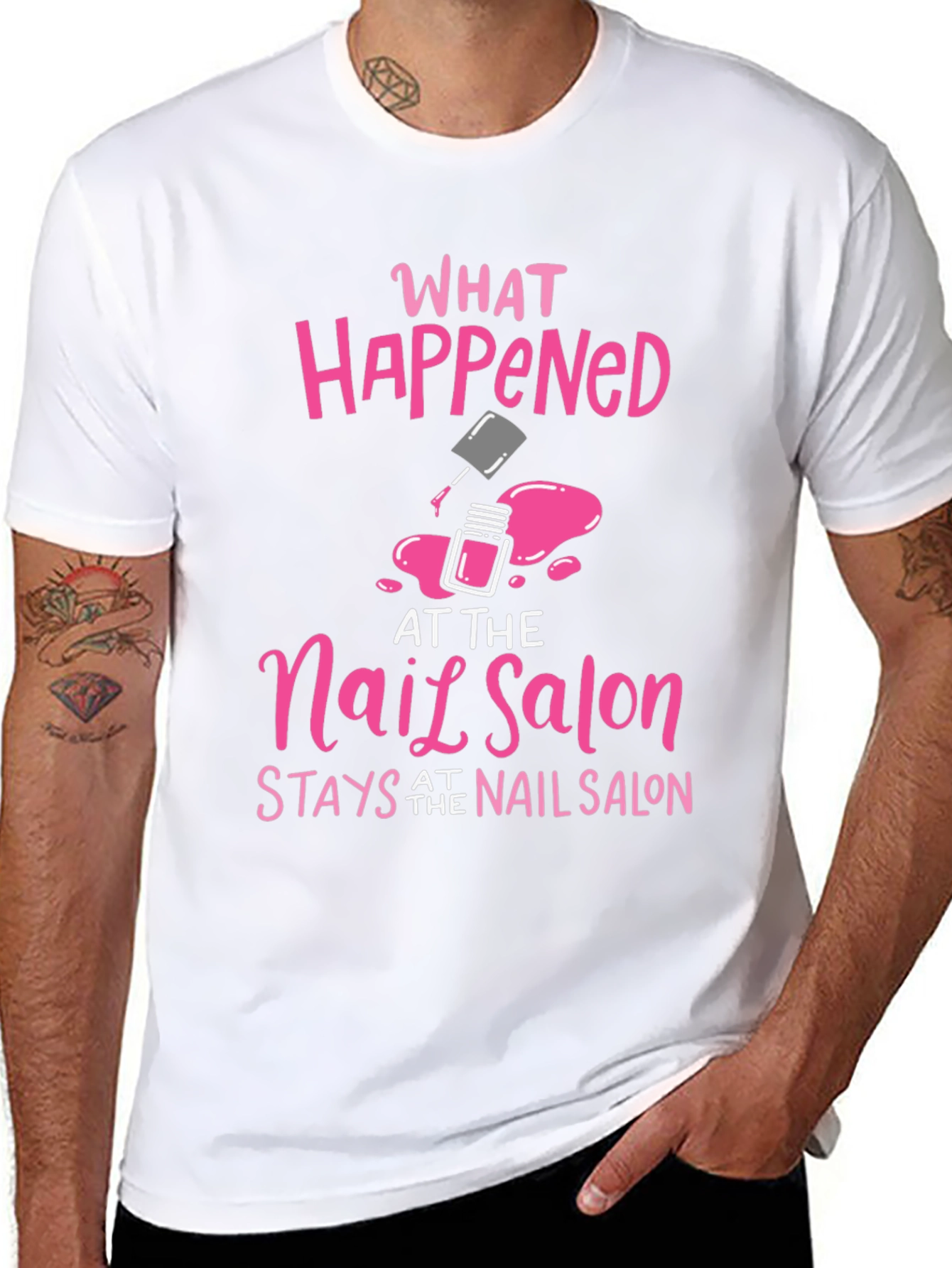 Nail Salon Secret T-Shirt - Pink Graphic Tee