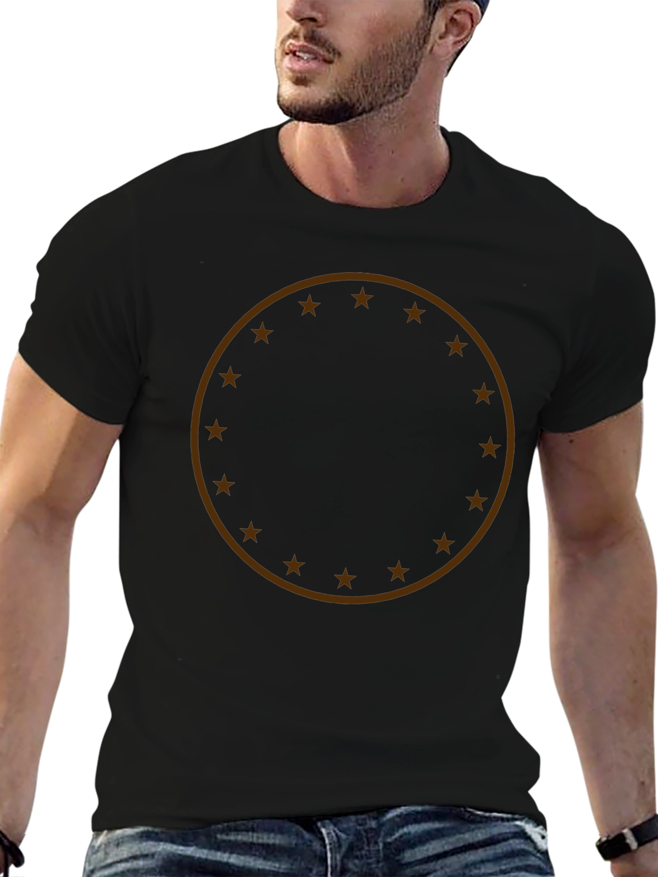 Star Circle Graphic T-Shirt - Modern Casual Tee