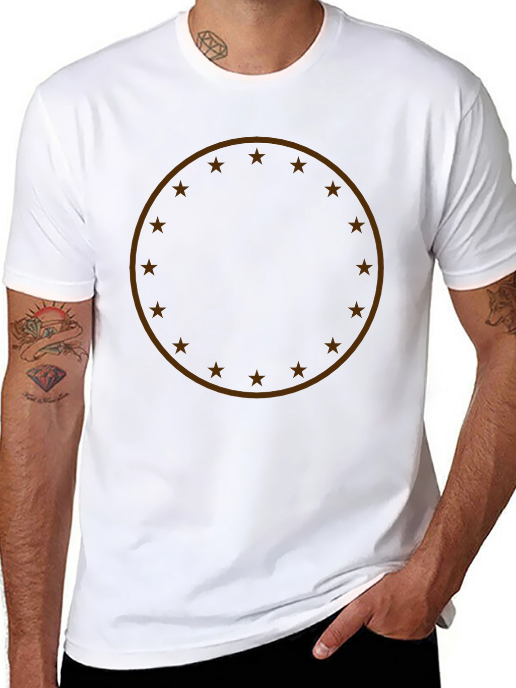 Star Circle Graphic T-Shirt - Modern Casual Tee