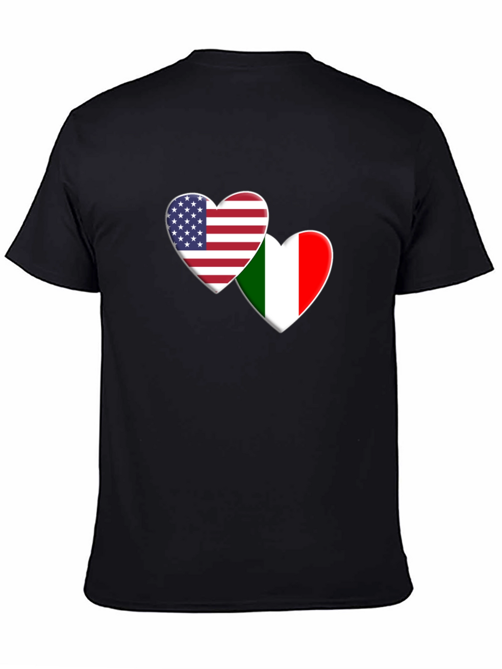 USA Italy Flag Heart T-Shirt