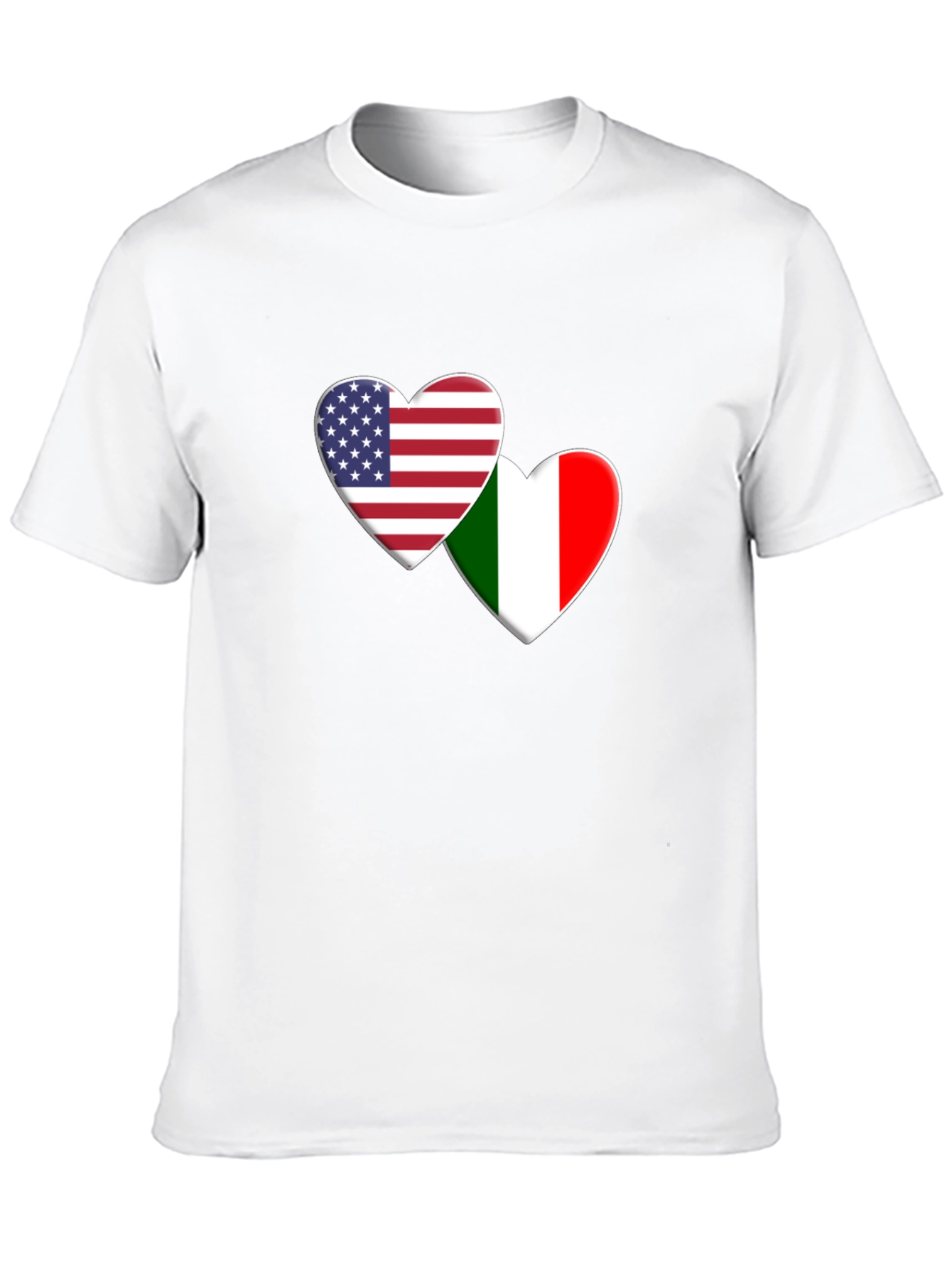 USA Italy Flag Heart T-Shirt