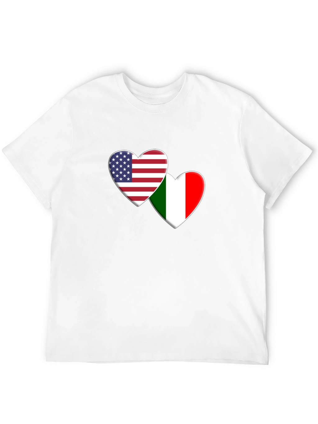 USA Italy Flag Heart T-Shirt