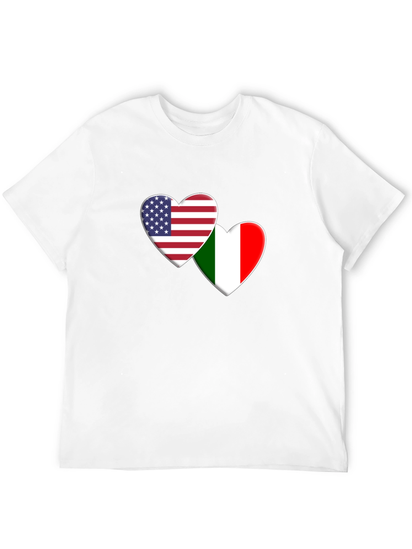 USA Italy Flag Heart T-Shirt