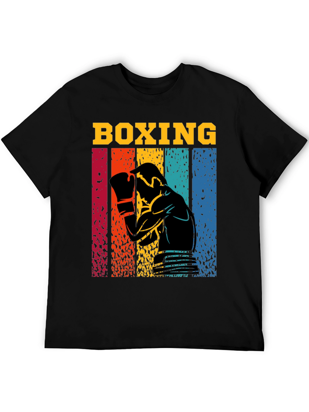 Retro Boxing Graphic T-Shirt - Black
