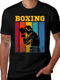 Retro Boxing Graphic T-Shirt - Black