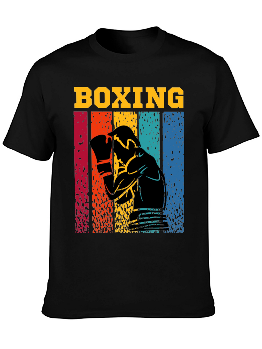 Retro Boxing Graphic T-Shirt - Black
