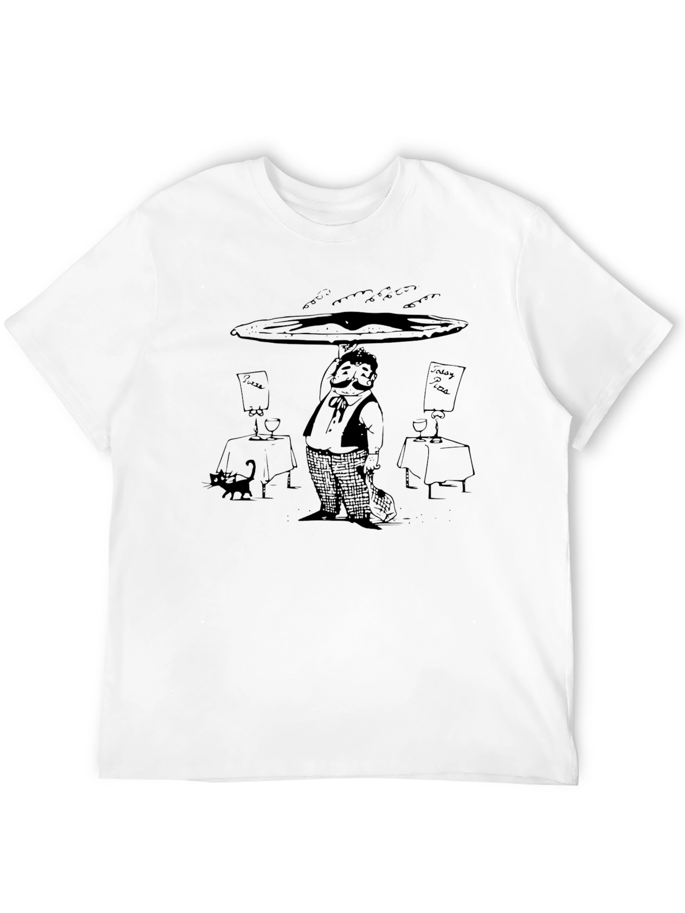 Waiter Pizza Black T-Shirt