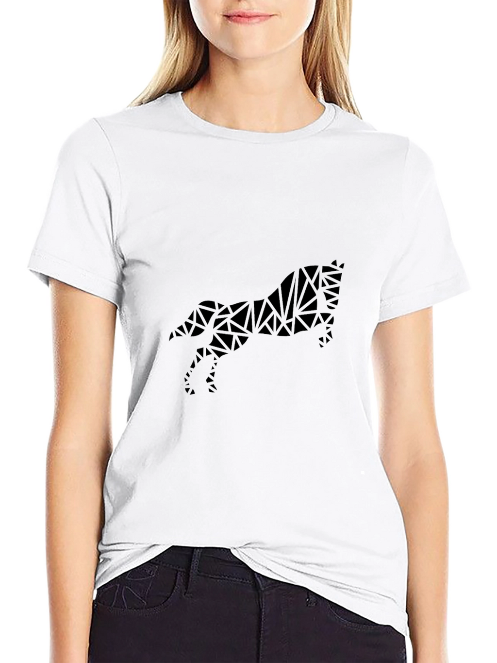 Geometric Horse Graphic Black T-Shirt