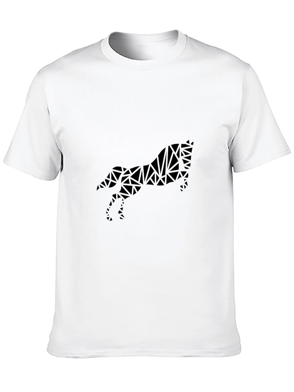 Geometric Horse Graphic Black T-Shirt