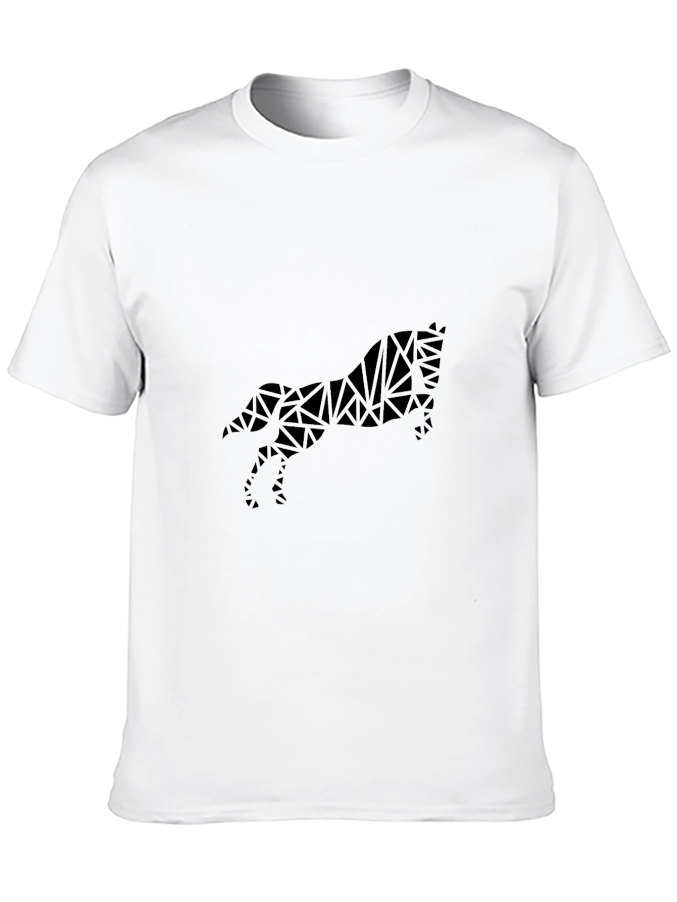 Geometric Horse Graphic Black T-Shirt