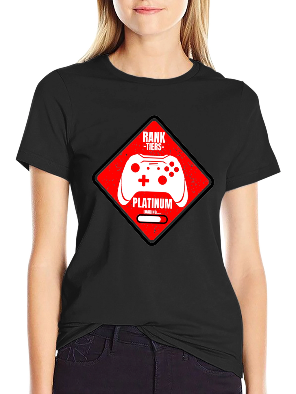 Rank Tiers Platinum Gamer T-Shirt - Black
