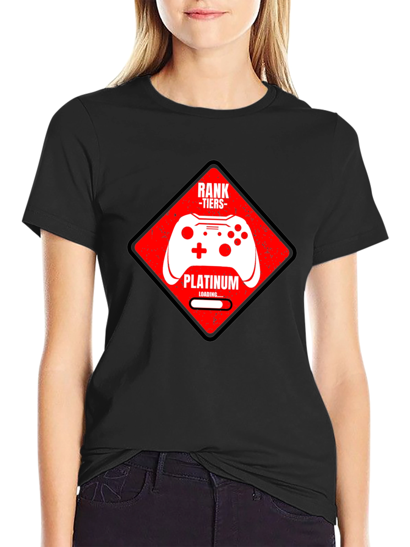 Rank Tiers Platinum Gamer T-Shirt - Black