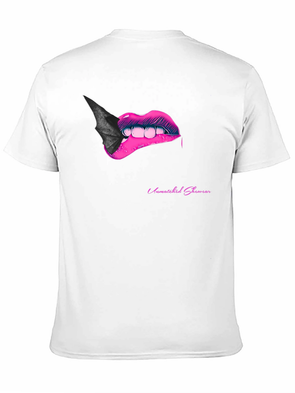 Bite Me Lips Bat Tee - Black Graphic T-Shirt