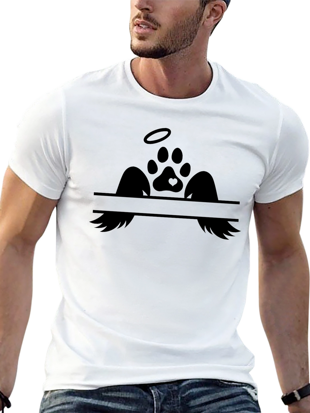 Angel Pet Paw Print Memorial T-Shirt