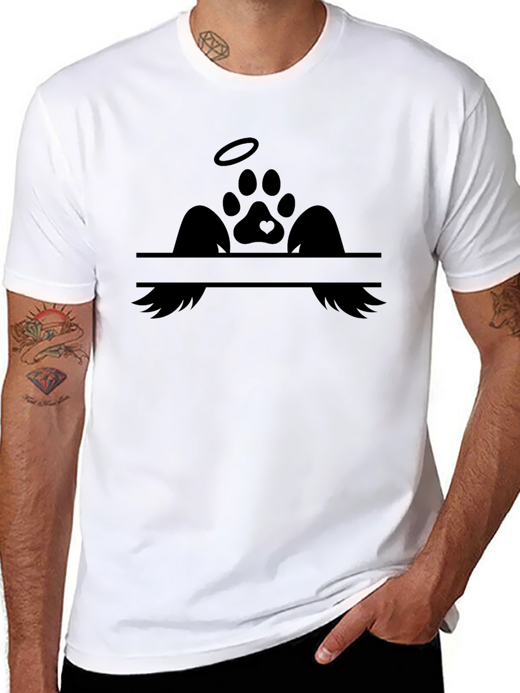 Angel Pet Paw Print Memorial T-Shirt