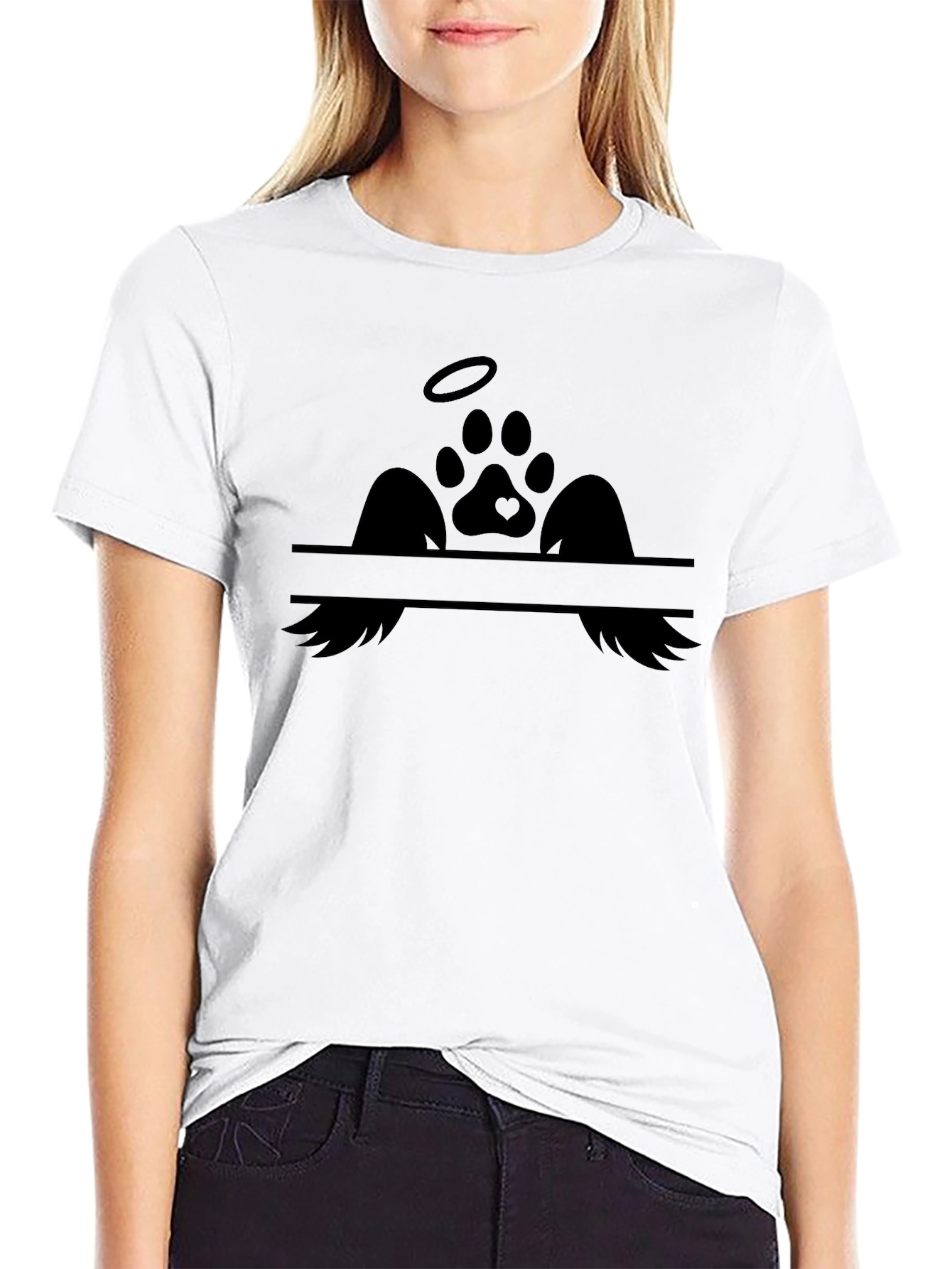 Angel Pet Paw Print Memorial T-Shirt