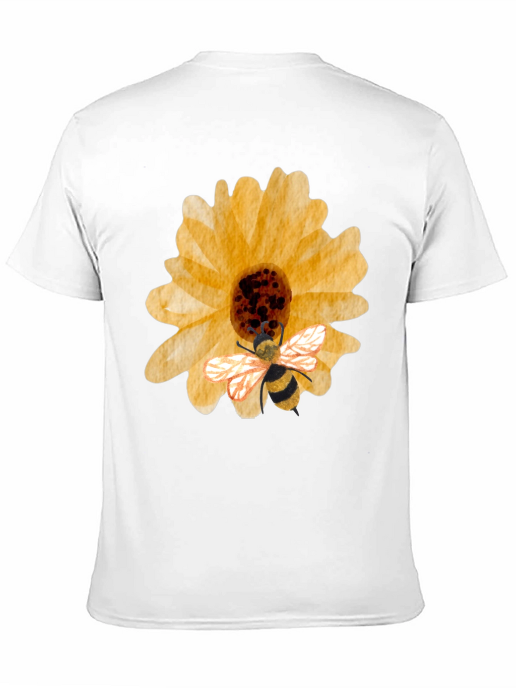 Sunflower & Bee Graphic Tee - Black Cotton Blend