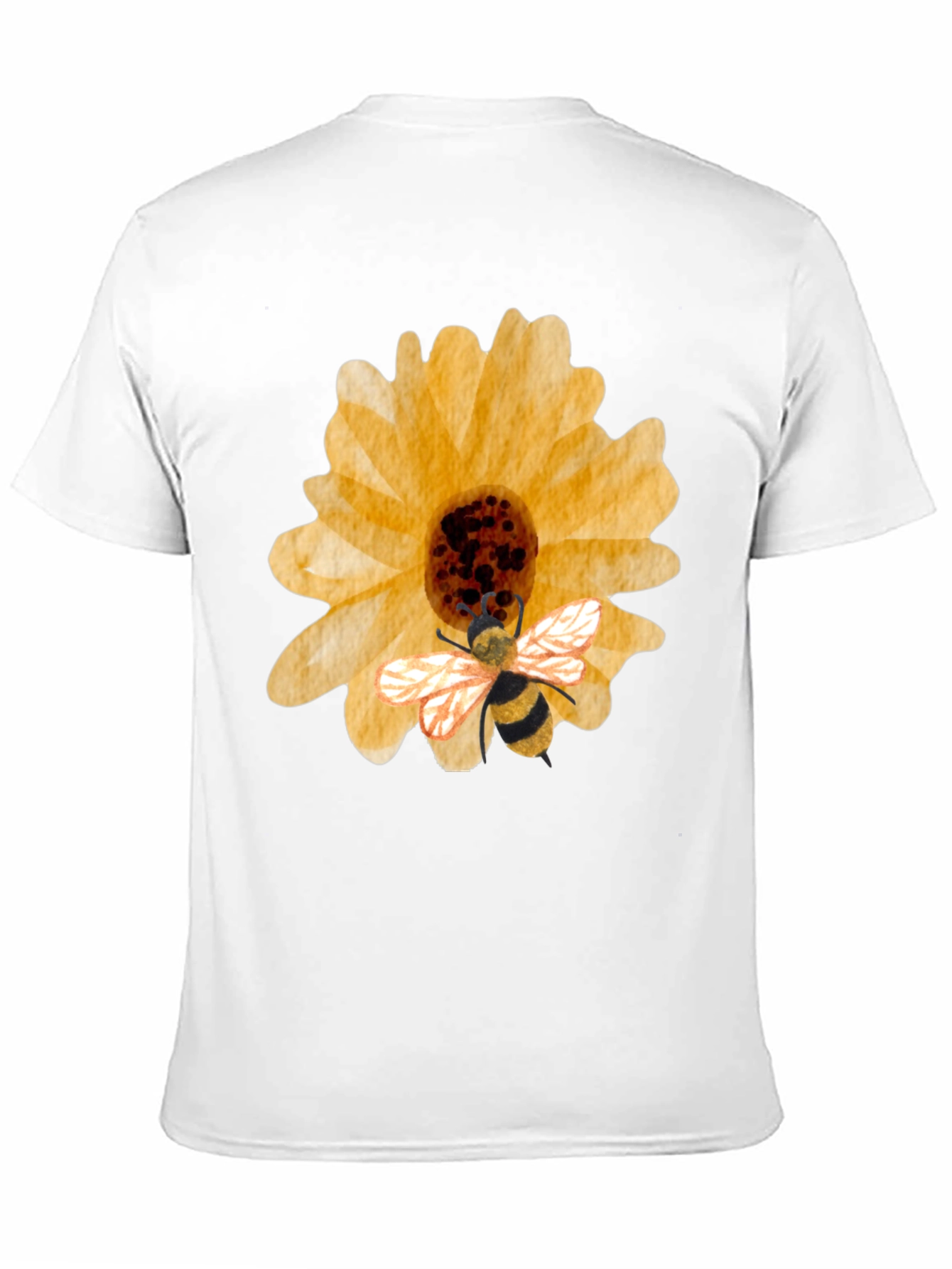 Sunflower & Bee Graphic Tee - Black Cotton Blend