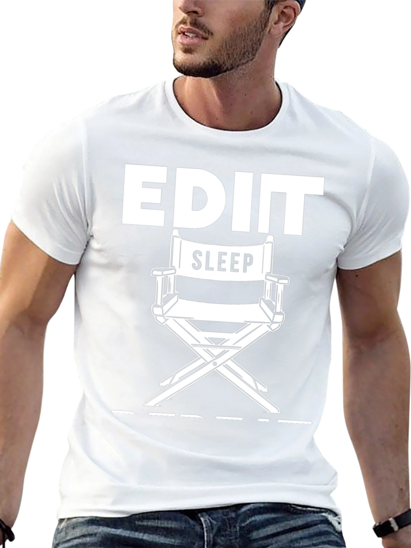 Edit Sleep Repeat Black Graphic T-Shirt