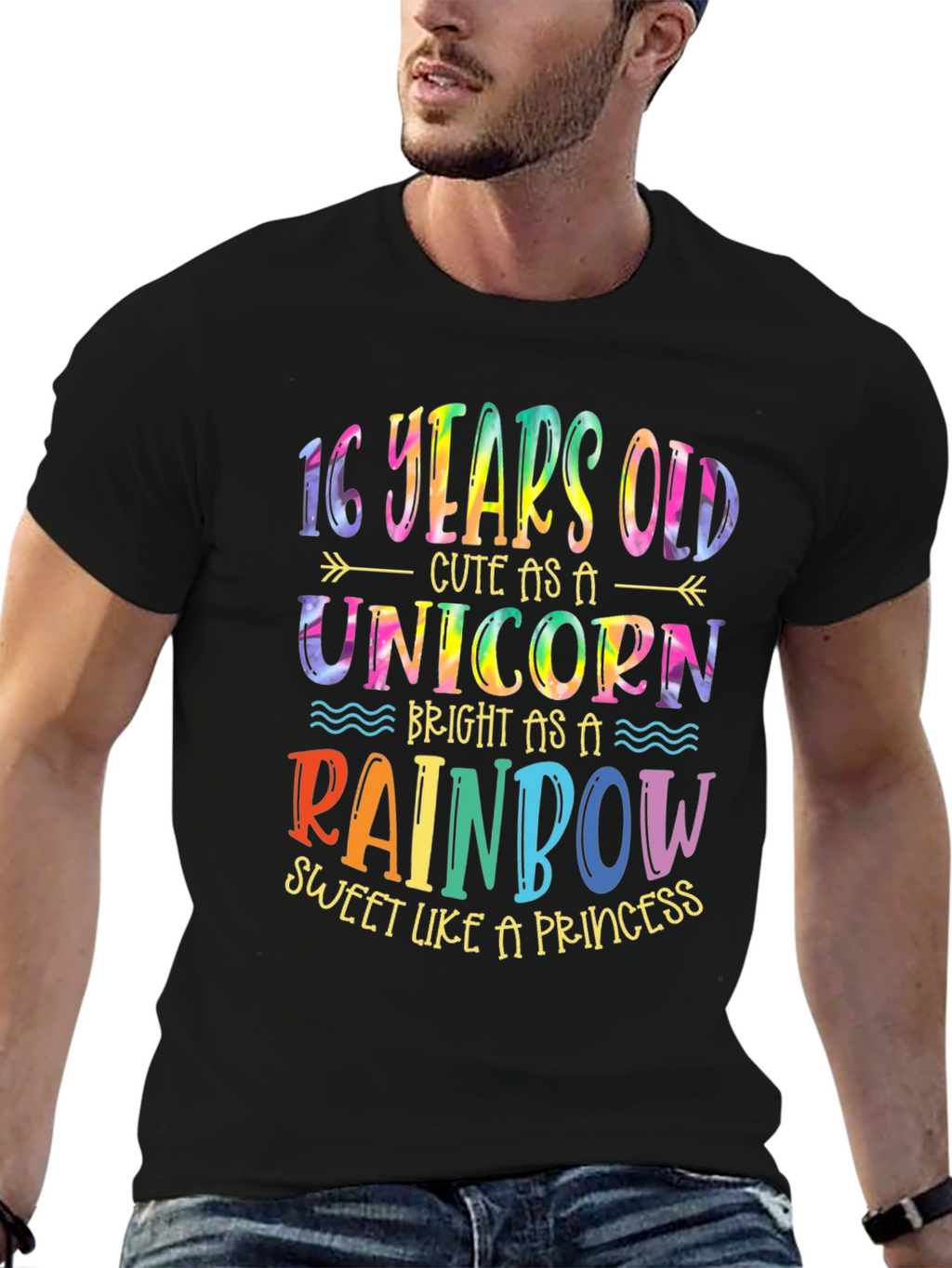 16th Birthday Unicorn Rainbow T-Shirt