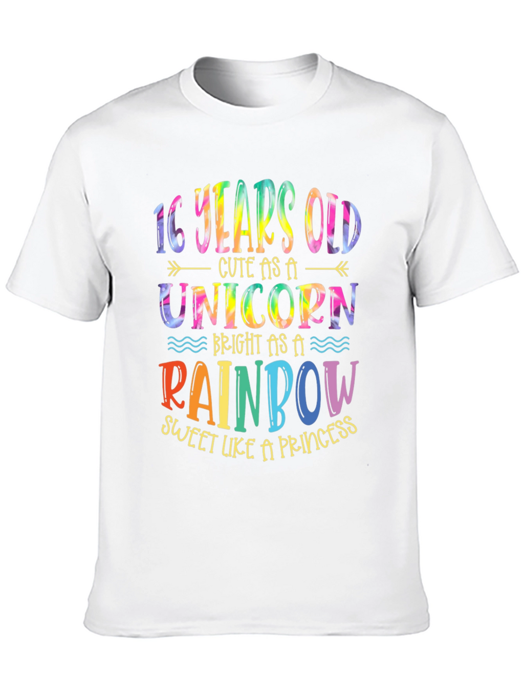 16th Birthday Unicorn Rainbow T-Shirt
