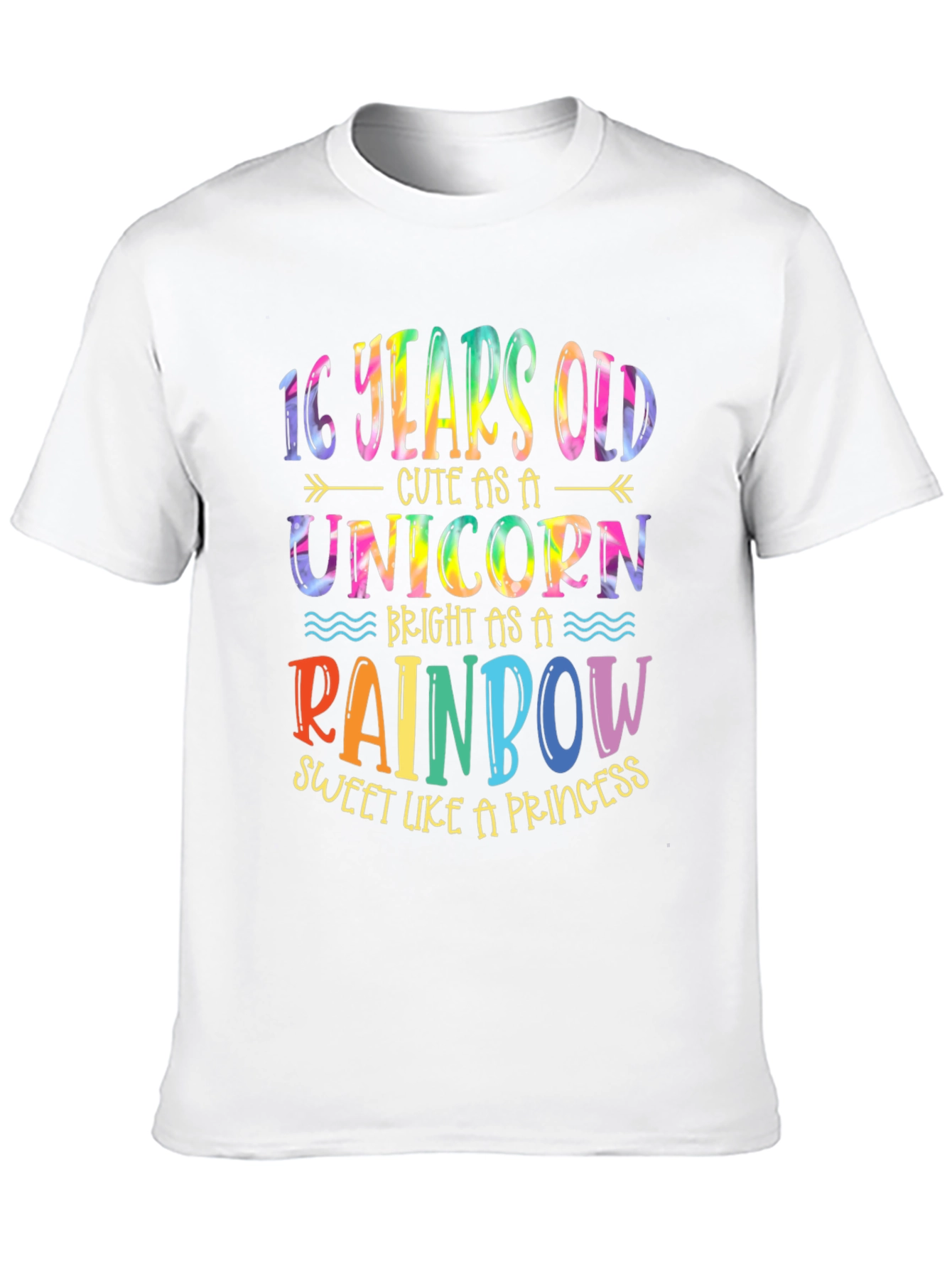 16th Birthday Unicorn Rainbow T-Shirt
