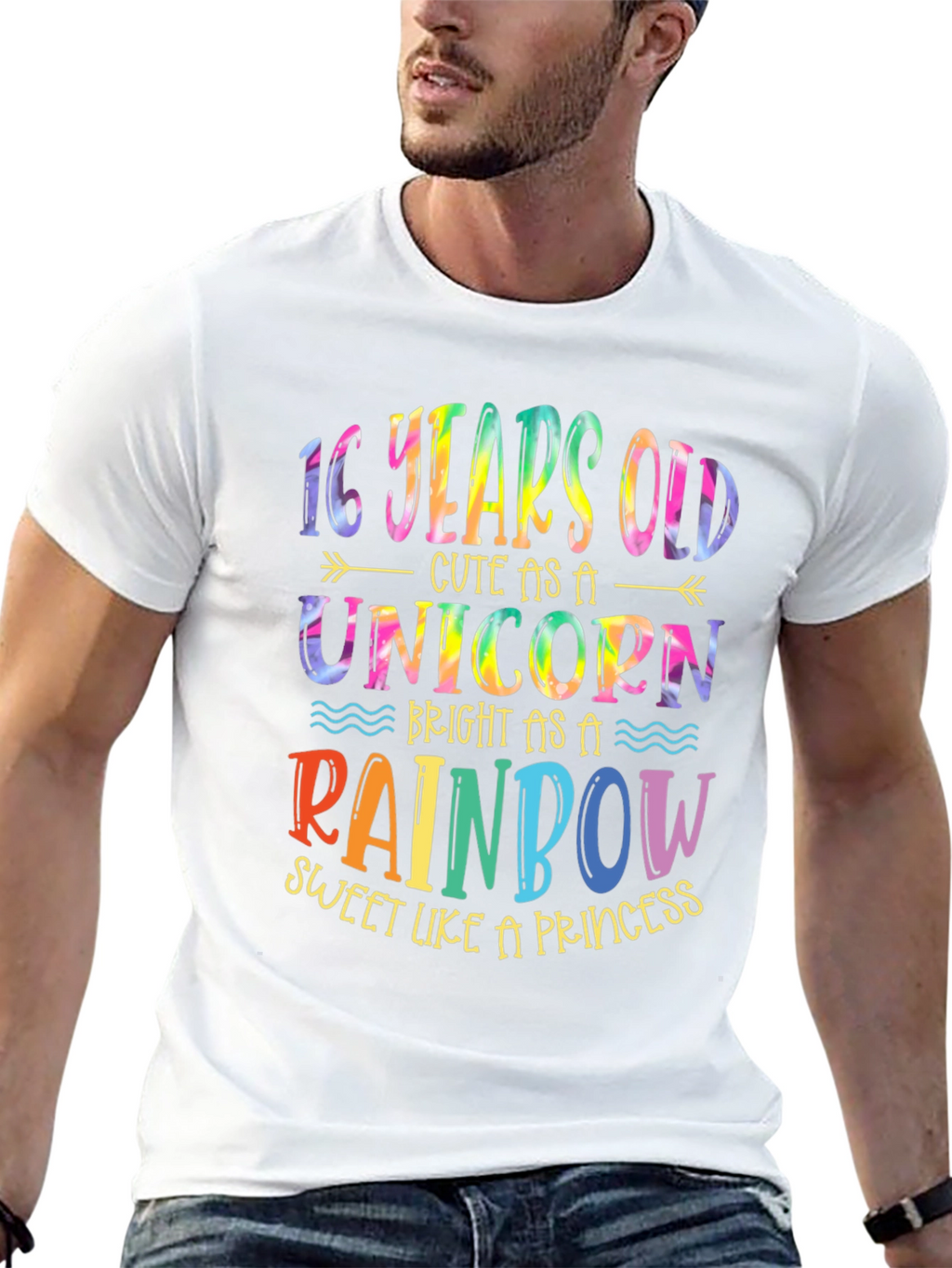 16th Birthday Unicorn Rainbow T-Shirt