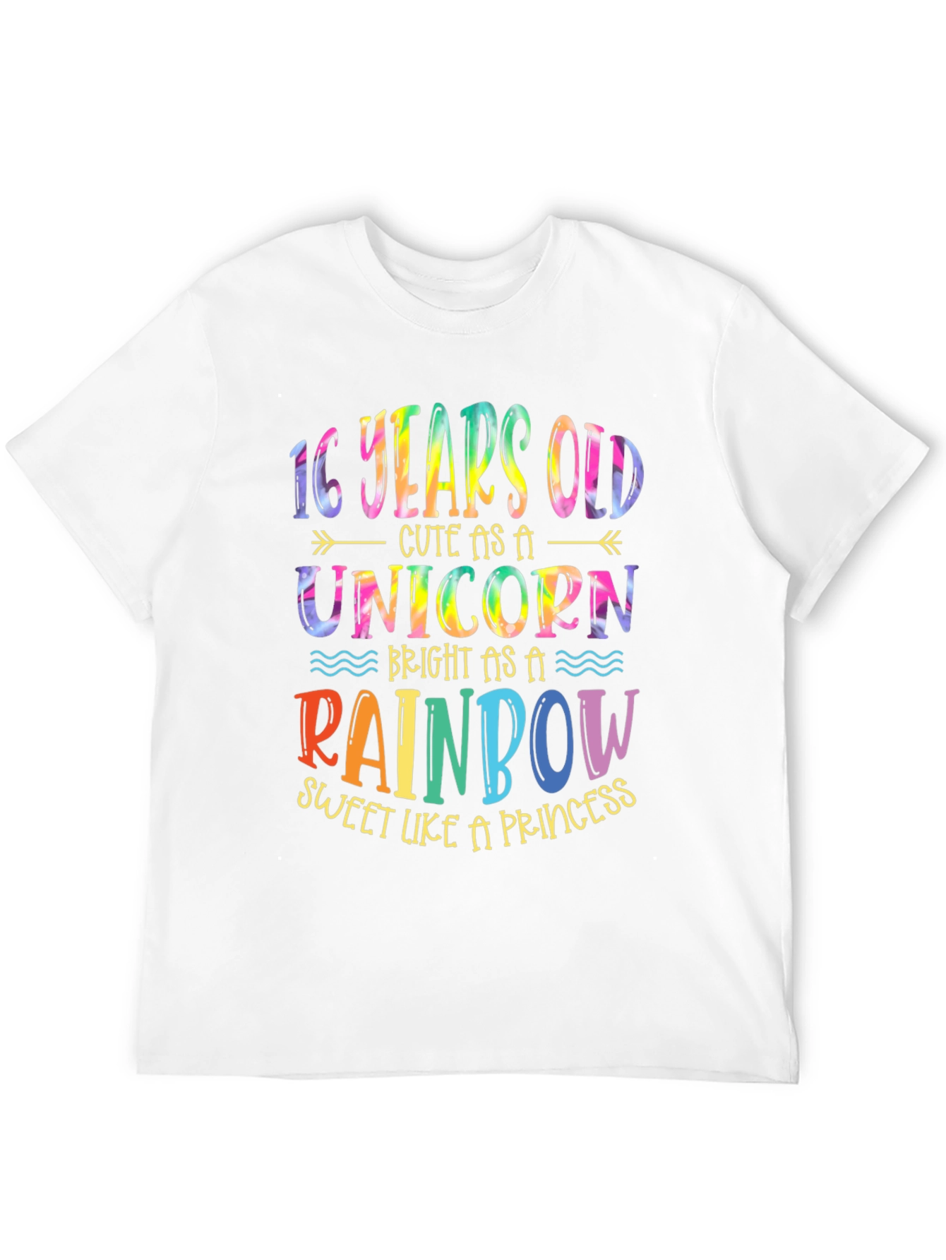 16th Birthday Unicorn Rainbow T-Shirt